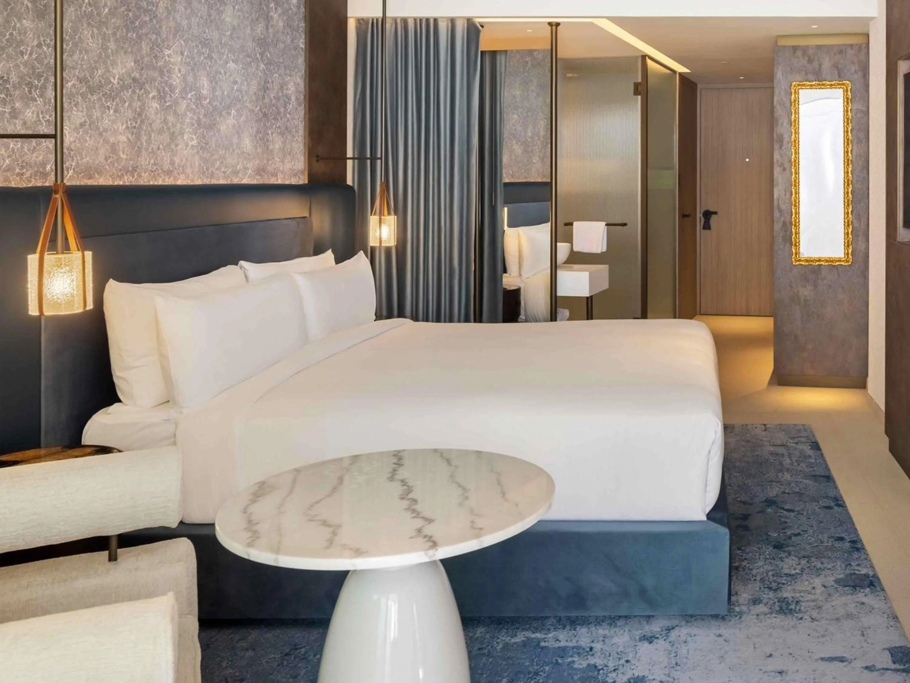 Bedroom, Bed in SLS Barcelona