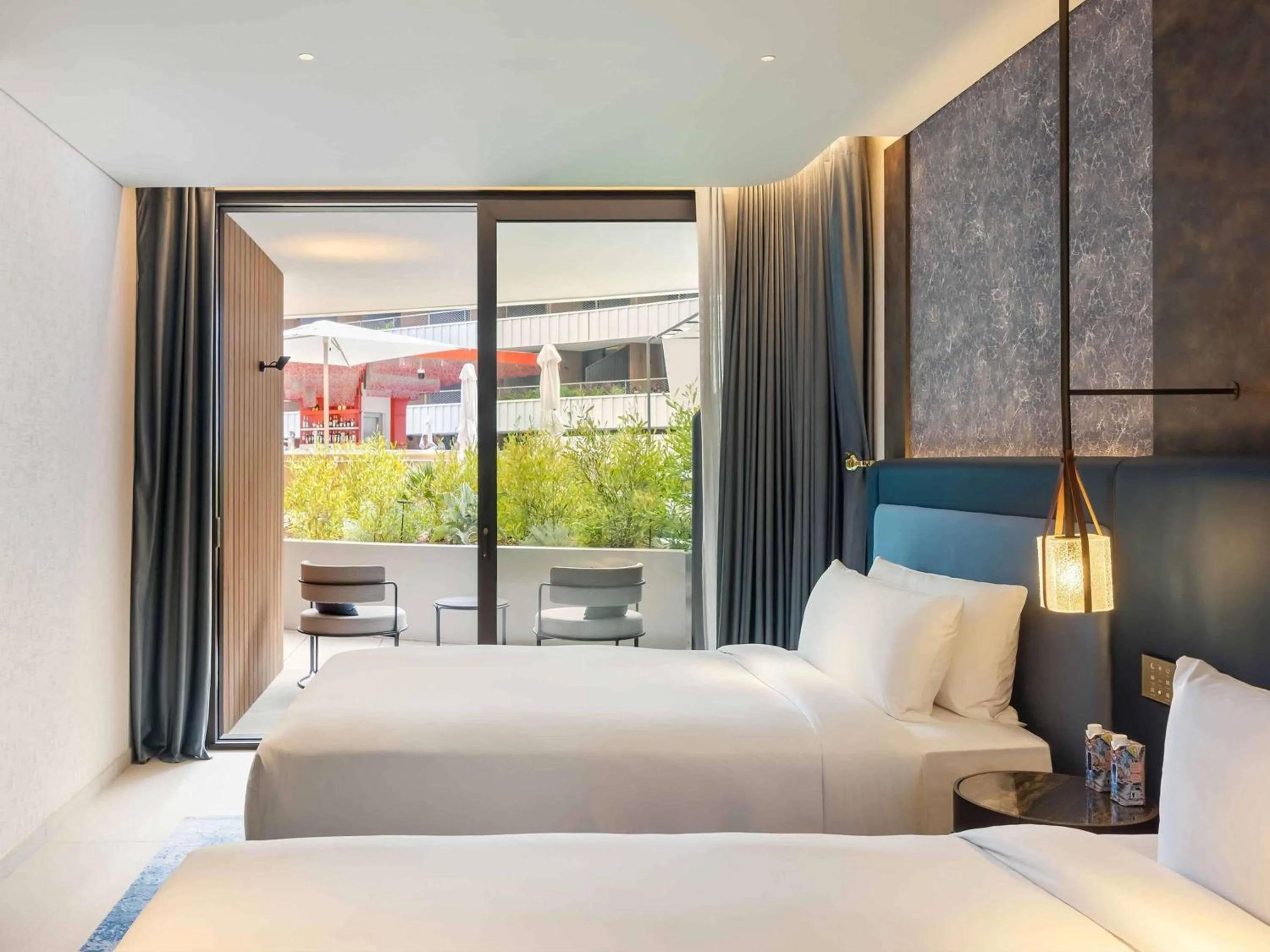 Bedroom, Bed in SLS Barcelona