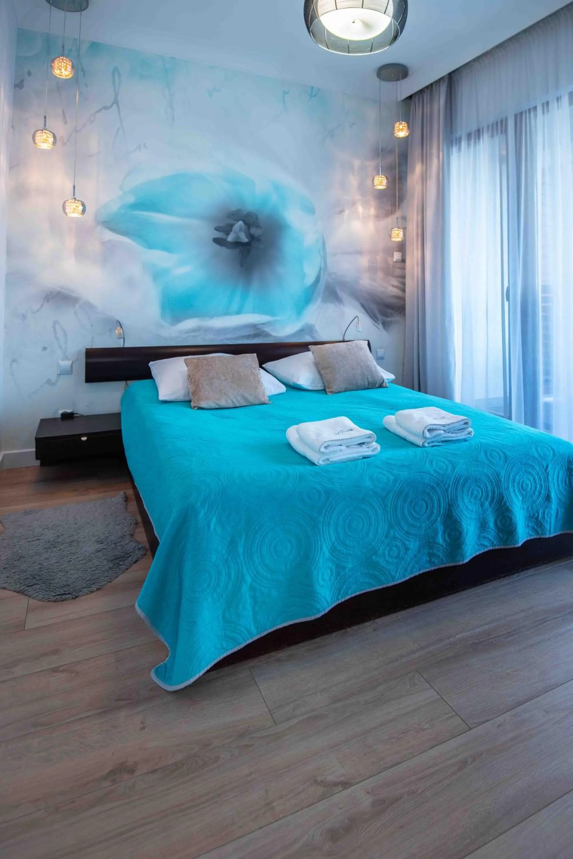 Bed in Apartamenty Na Wyspie - Baltic Park - Apartamenty z sypialnią i parkingiem - ul Uzdrowiskowa 24-34