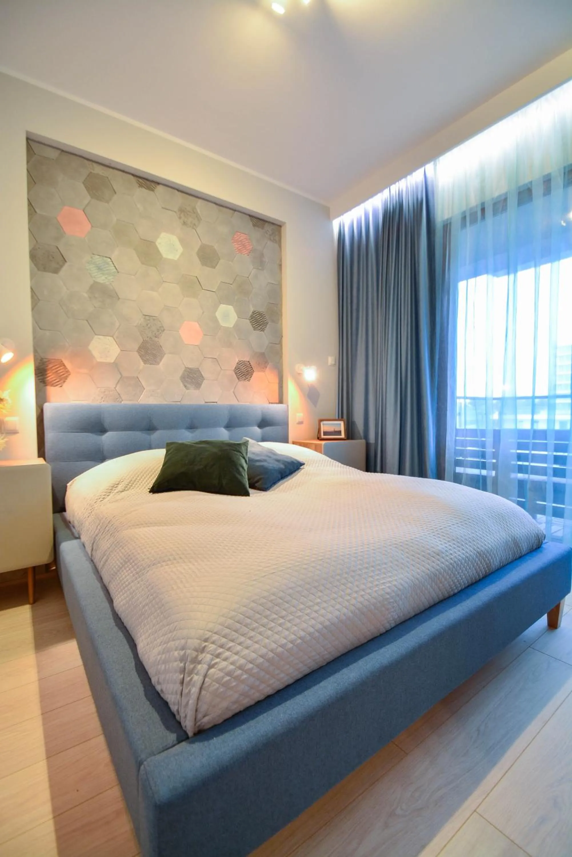 Bed in Apartamenty Na Wyspie - Baltic Park - Apartamenty z sypialnią i parkingiem - ul Uzdrowiskowa 24-34