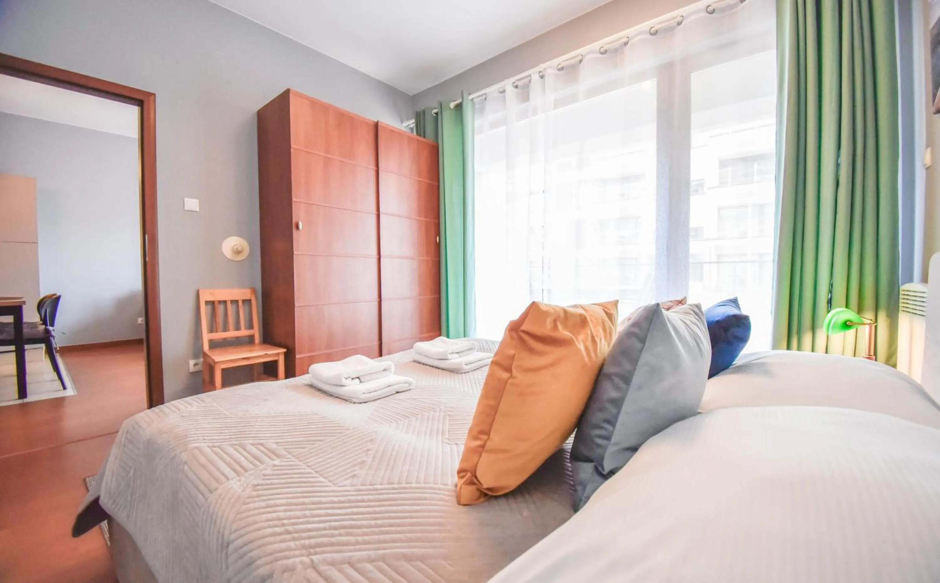 Bed in Apartamenty Na Wyspie - Baltic Park - Apartamenty z sypialnią i parkingiem - ul Uzdrowiskowa 24-34