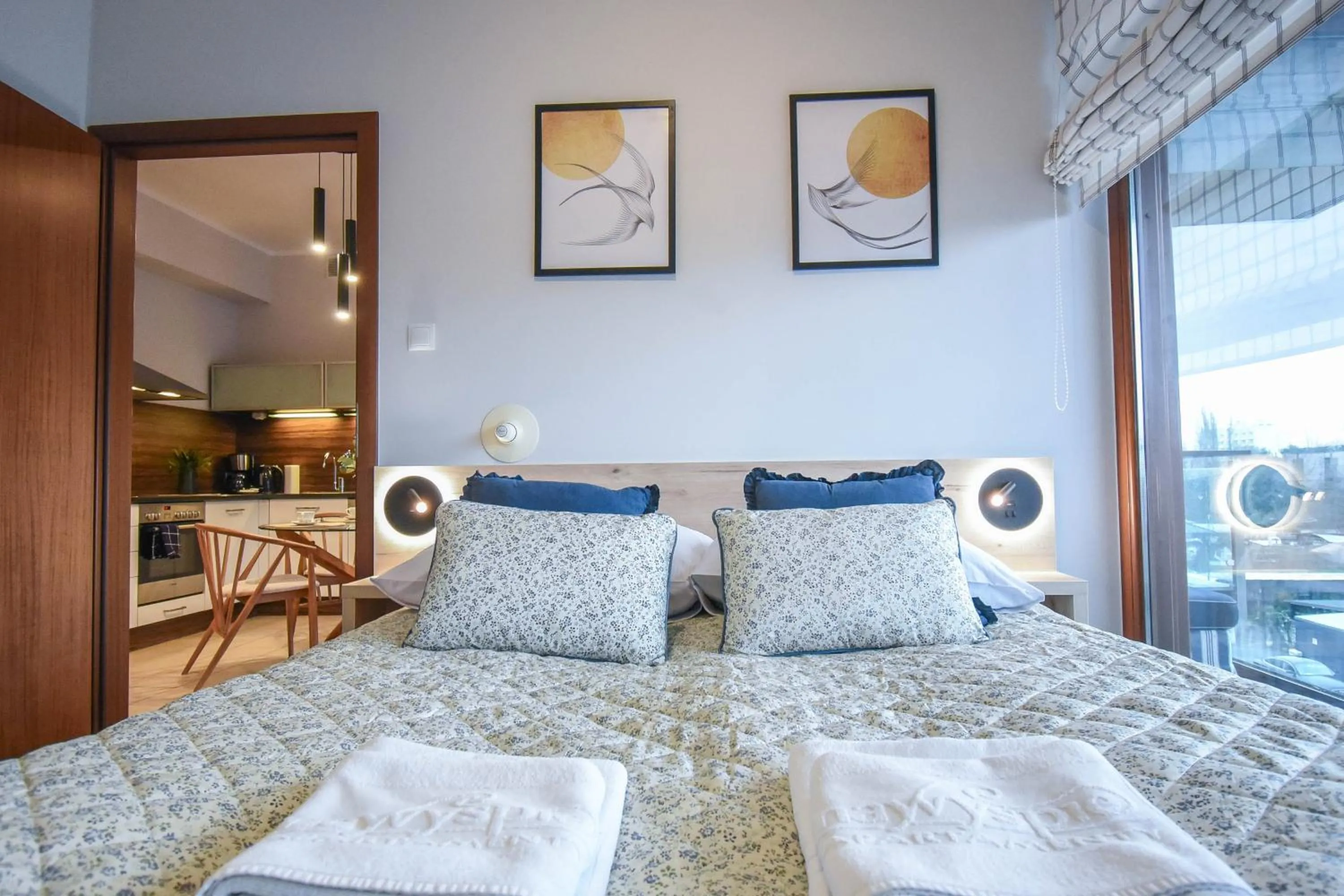 Bed in Apartamenty Na Wyspie - Baltic Park - Apartamenty z sypialnią i parkingiem - ul Uzdrowiskowa 24-34