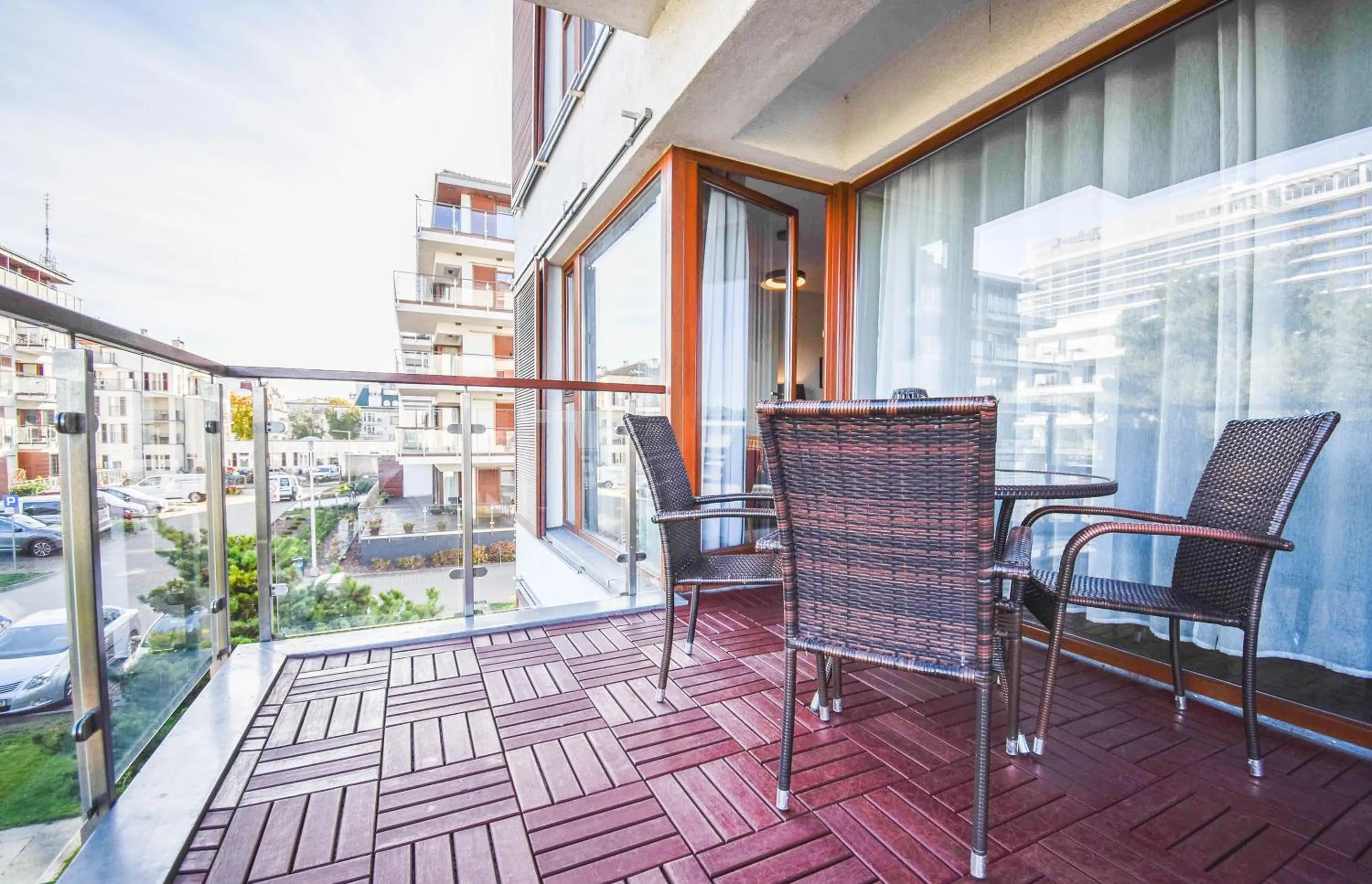 Balcony/Terrace in Apartamenty Na Wyspie - Baltic Park - Apartamenty z sypialnią i parkingiem - ul Uzdrowiskowa 24-34