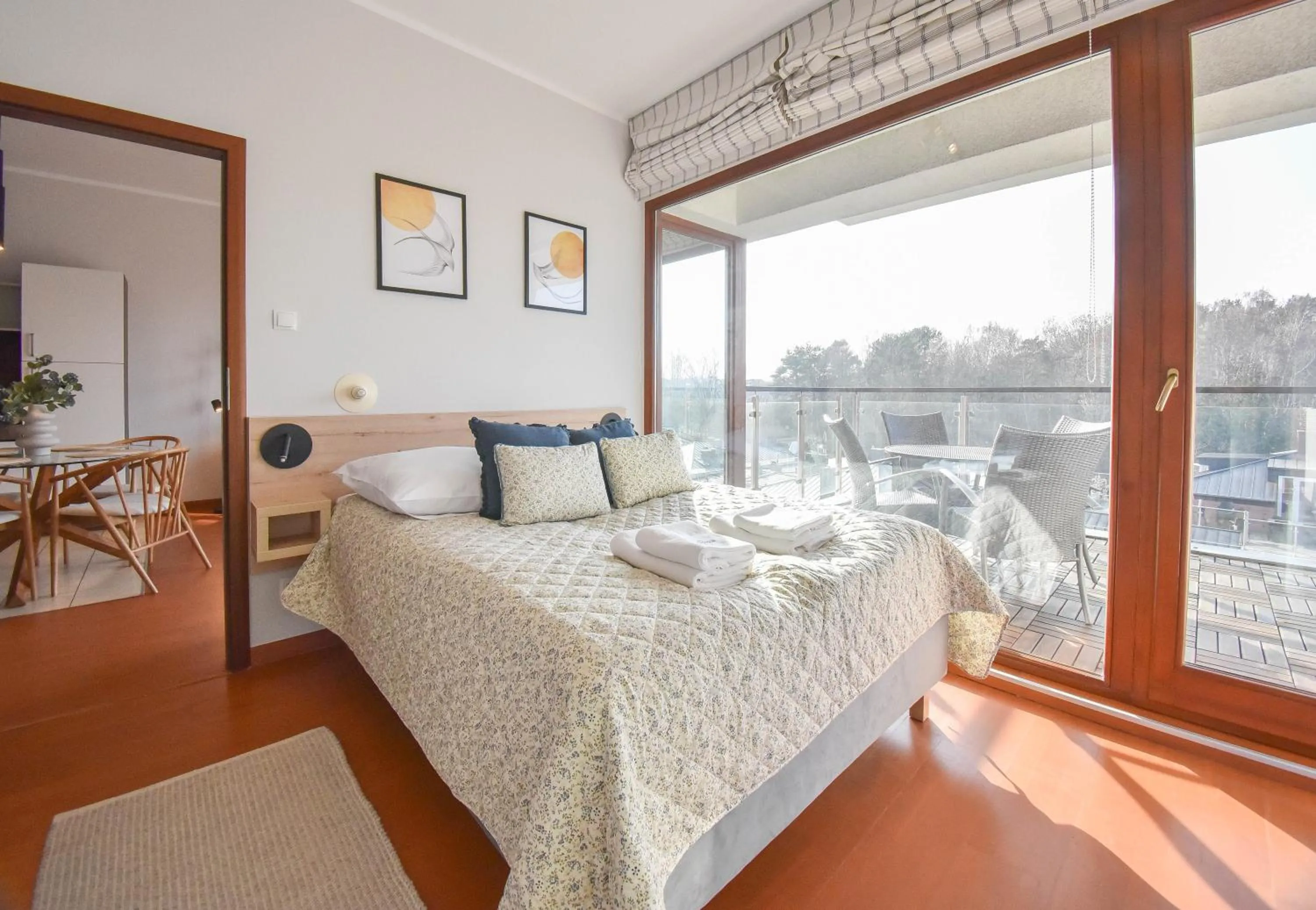 Bed in Apartamenty Na Wyspie - Baltic Park - Apartamenty z sypialnią i parkingiem - ul Uzdrowiskowa 24-34