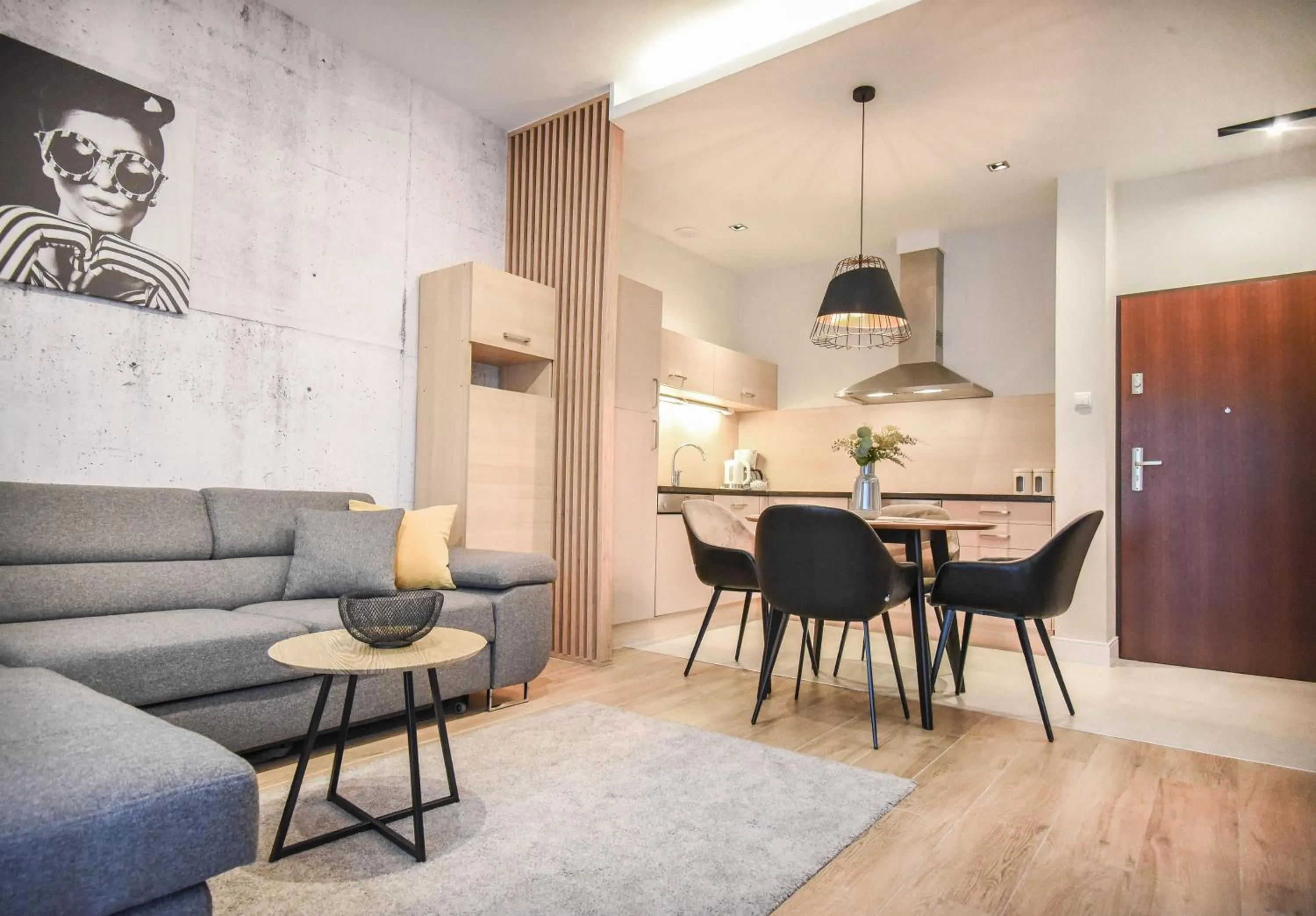 Kitchen or kitchenette in Apartamenty Na Wyspie - Baltic Park - Apartamenty z sypialnią i parkingiem - ul Uzdrowiskowa 24-34
