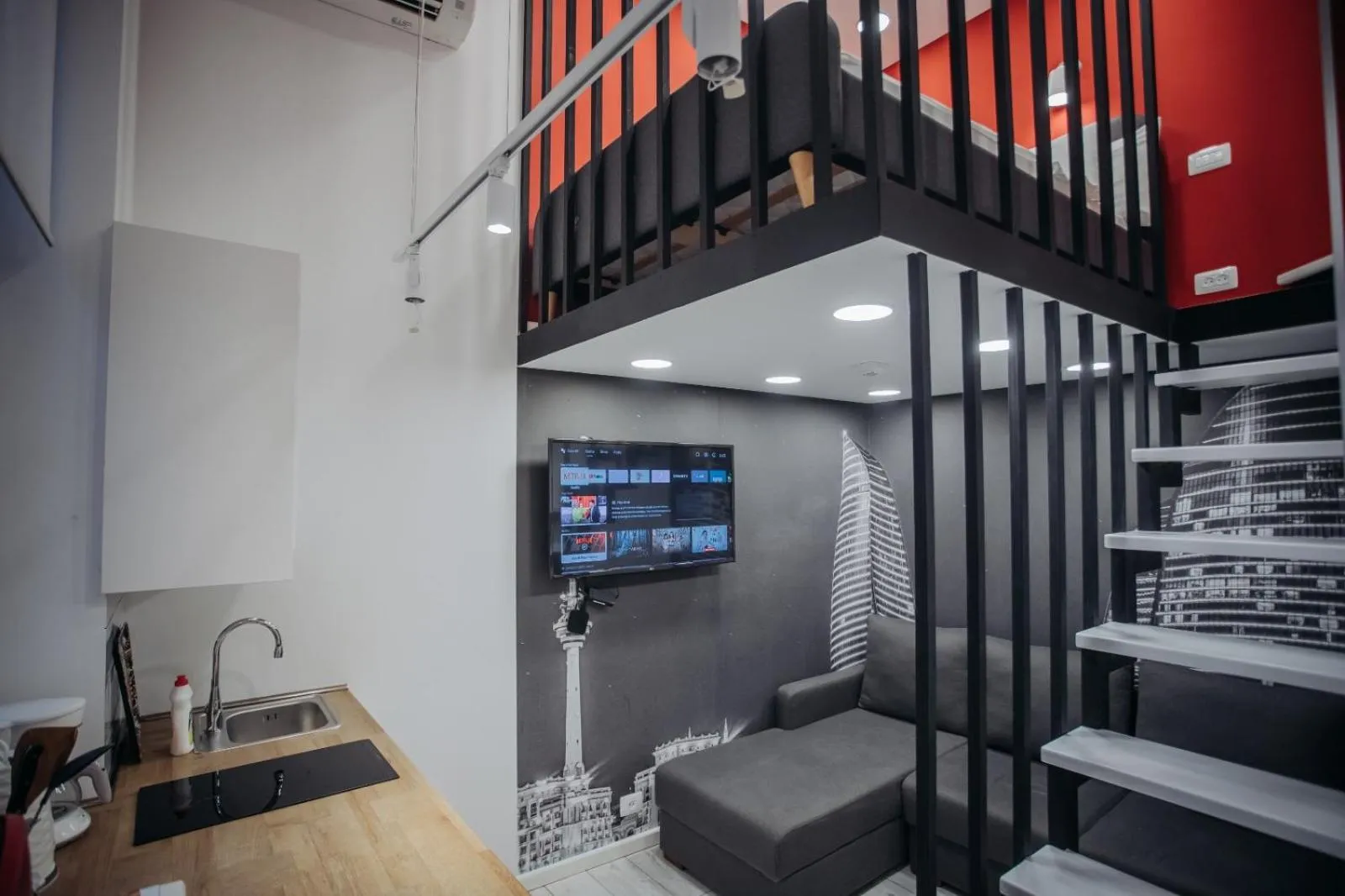 Communal lounge/ TV room in R Studios Old Baku