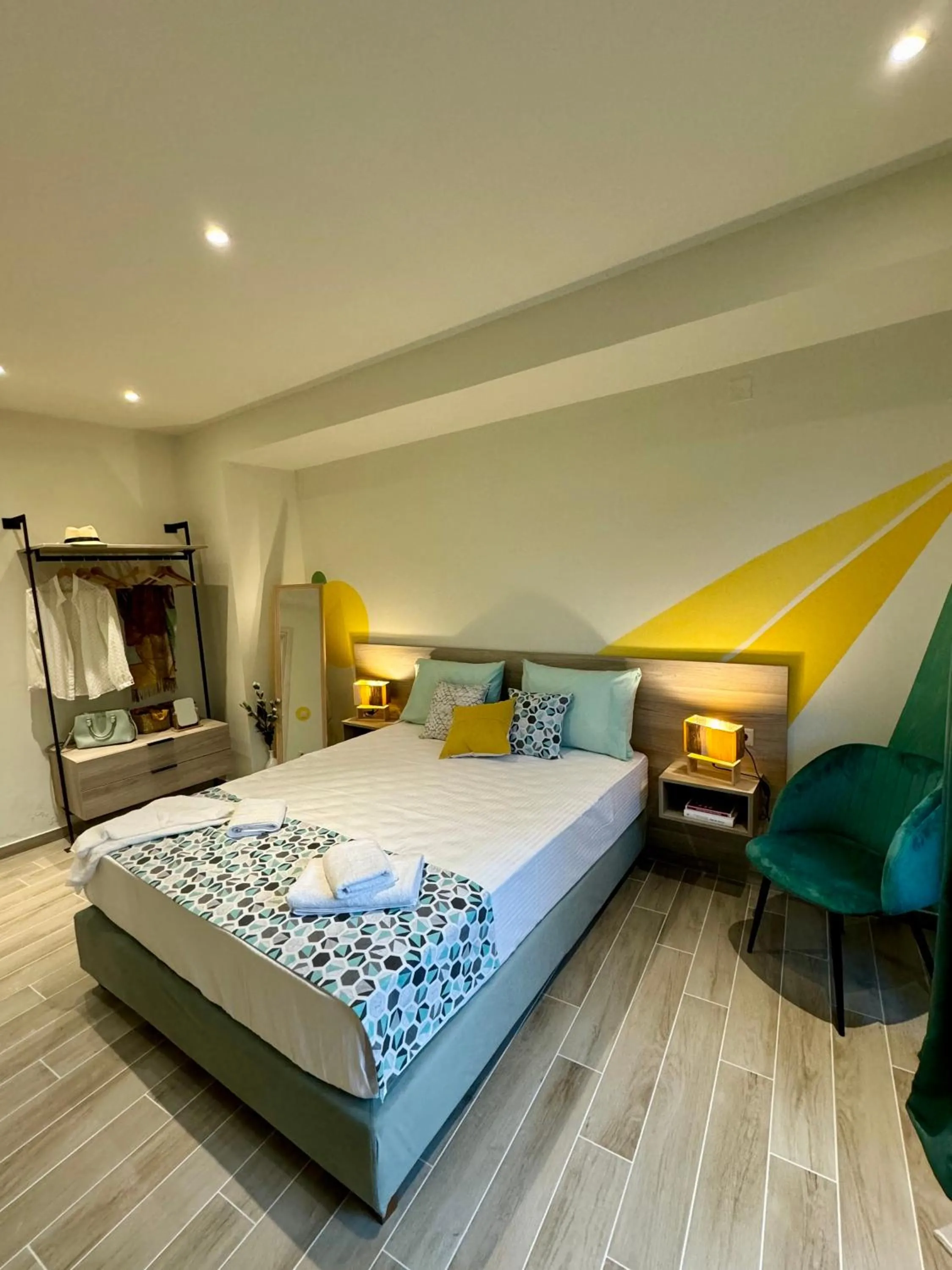 Bed in Apidalos Apartments