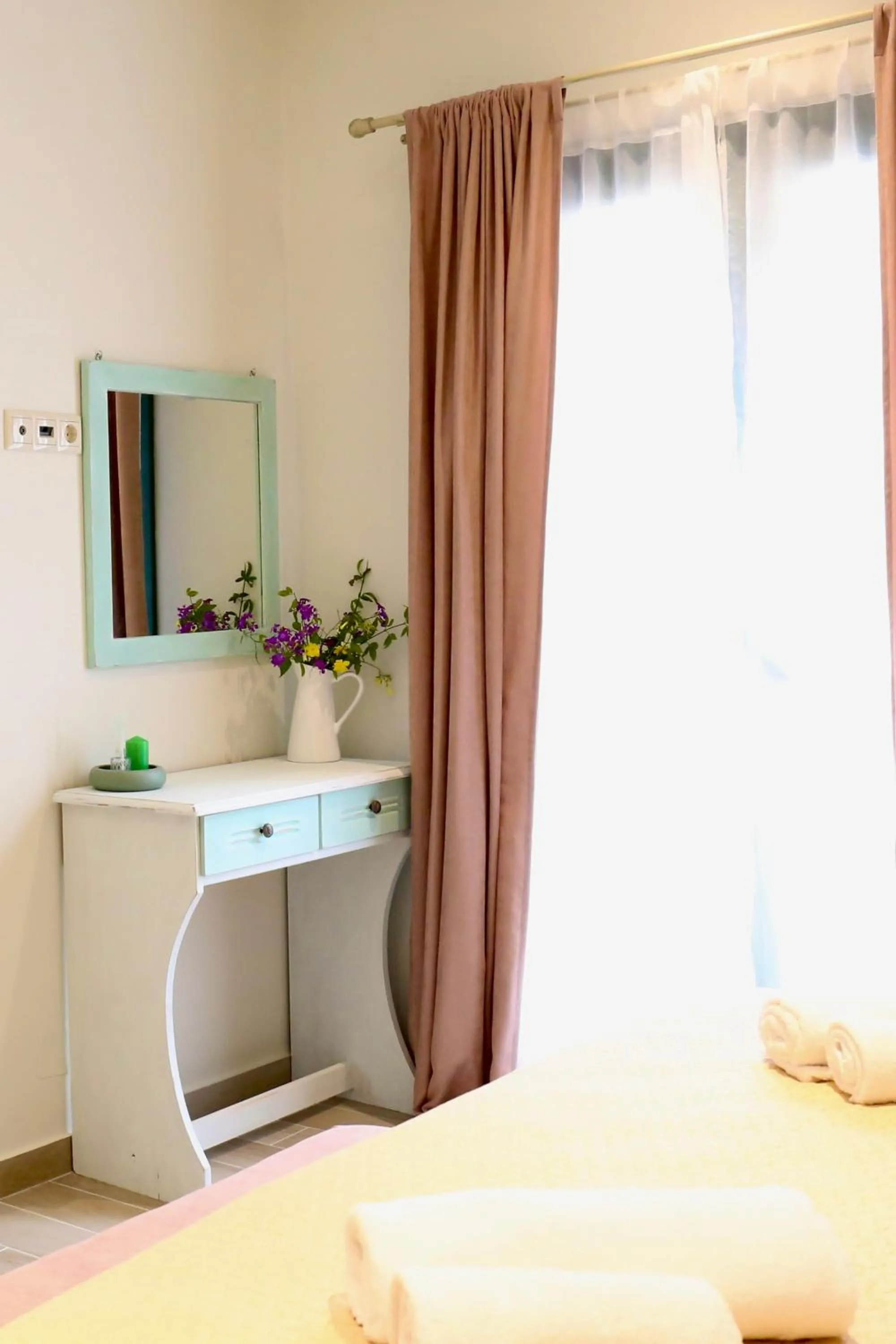 Bed in Apidalos Apartments