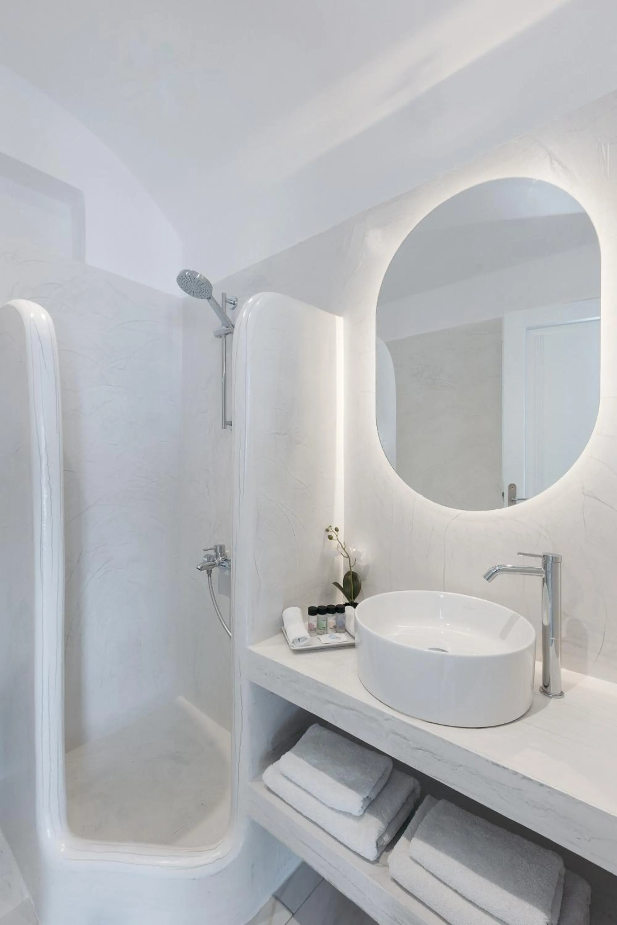 Shower in Nevma Suites