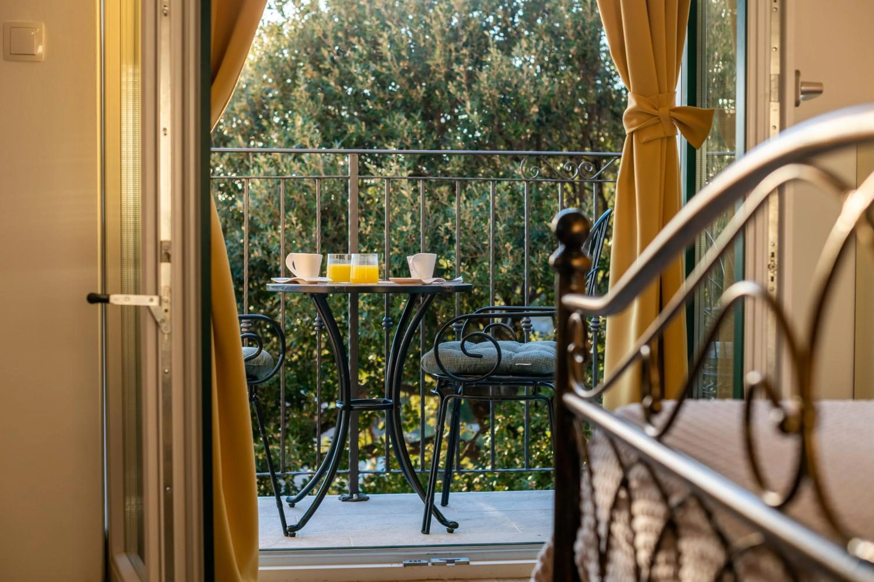 Balcony/Terrace in Villa Gabriel with pool, sauna, jacuzzi