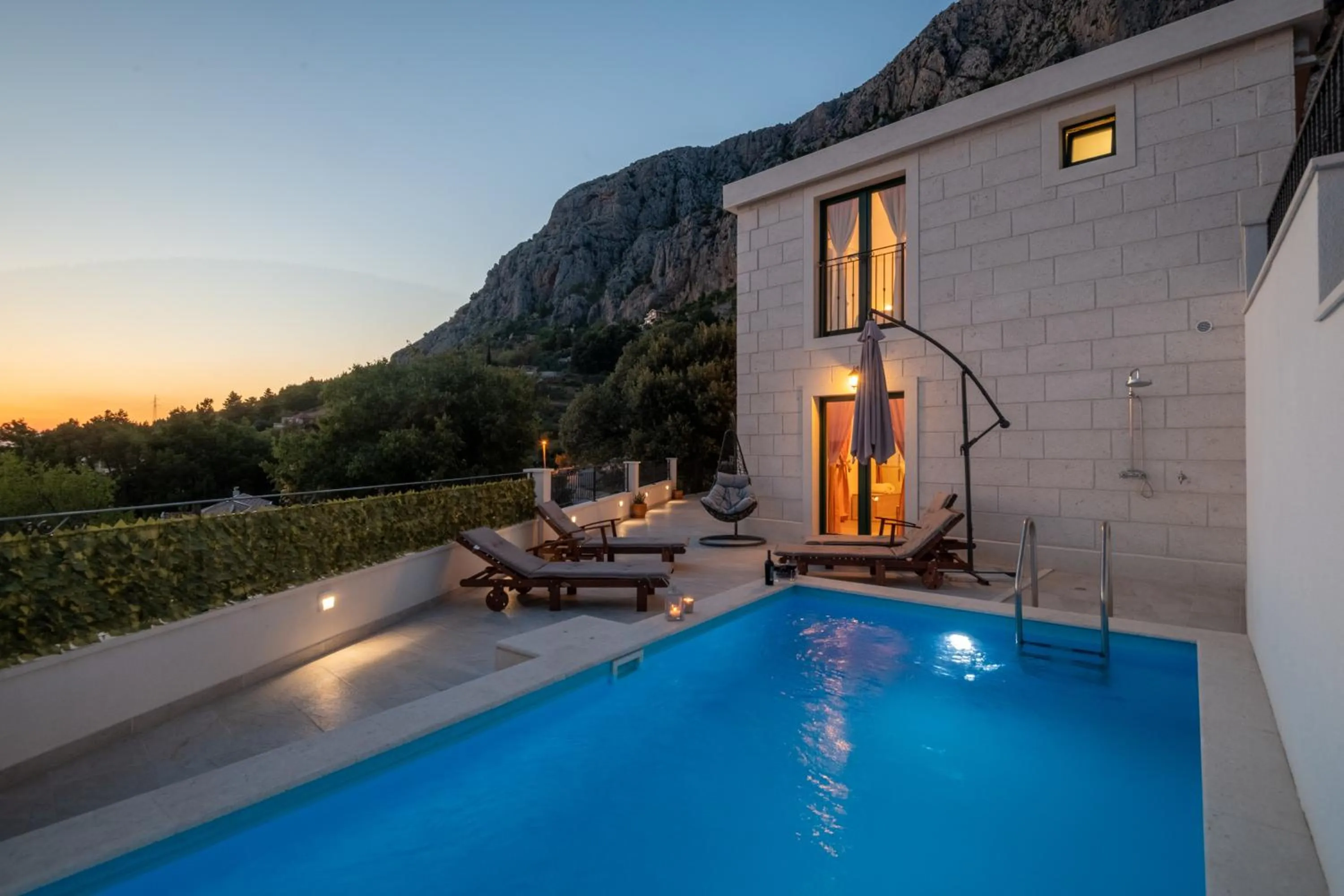 Natural landscape in Villa Gabriel with pool, sauna, jacuzzi