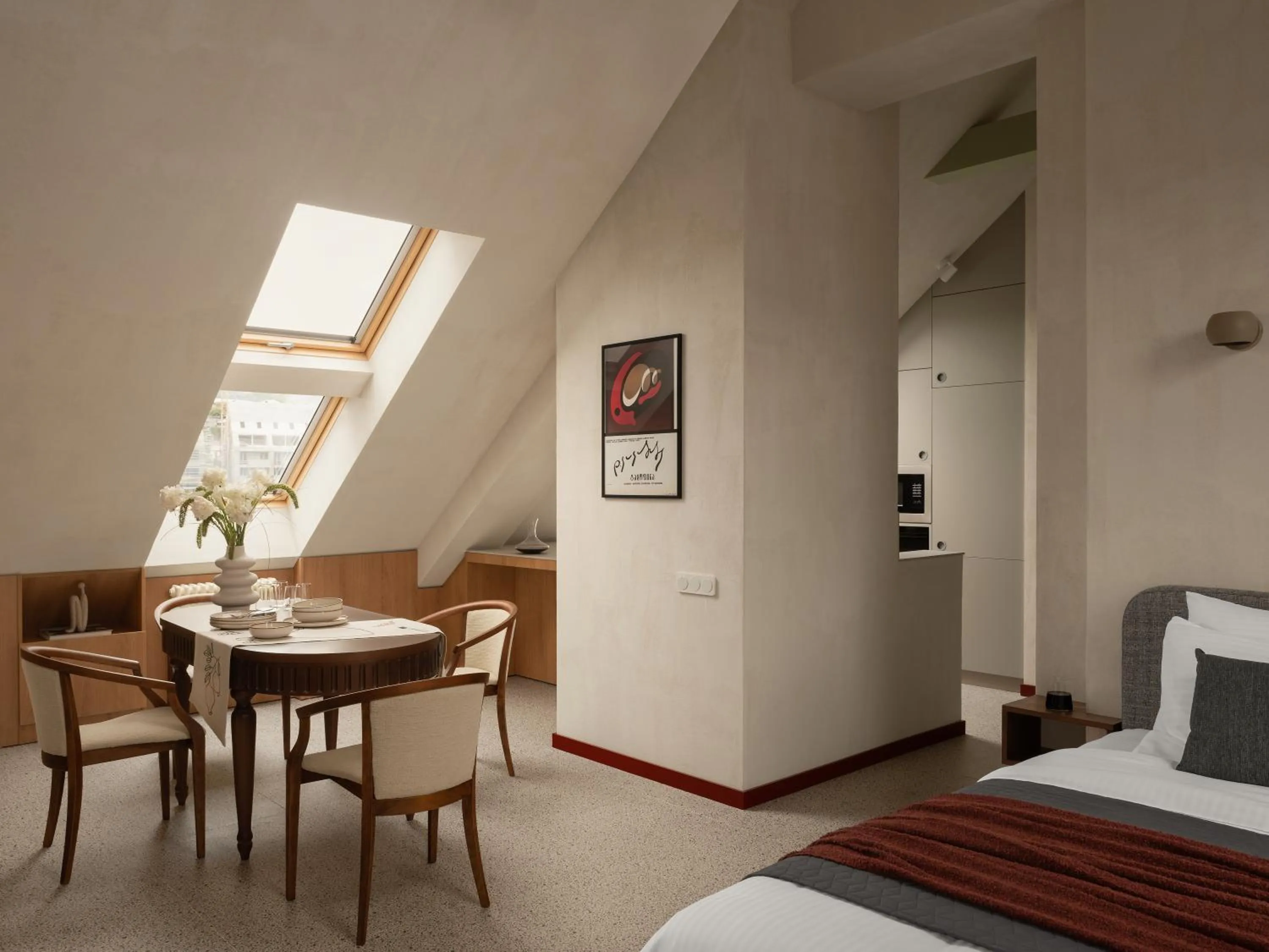 Dining area, Bed in Apart-In Georgia