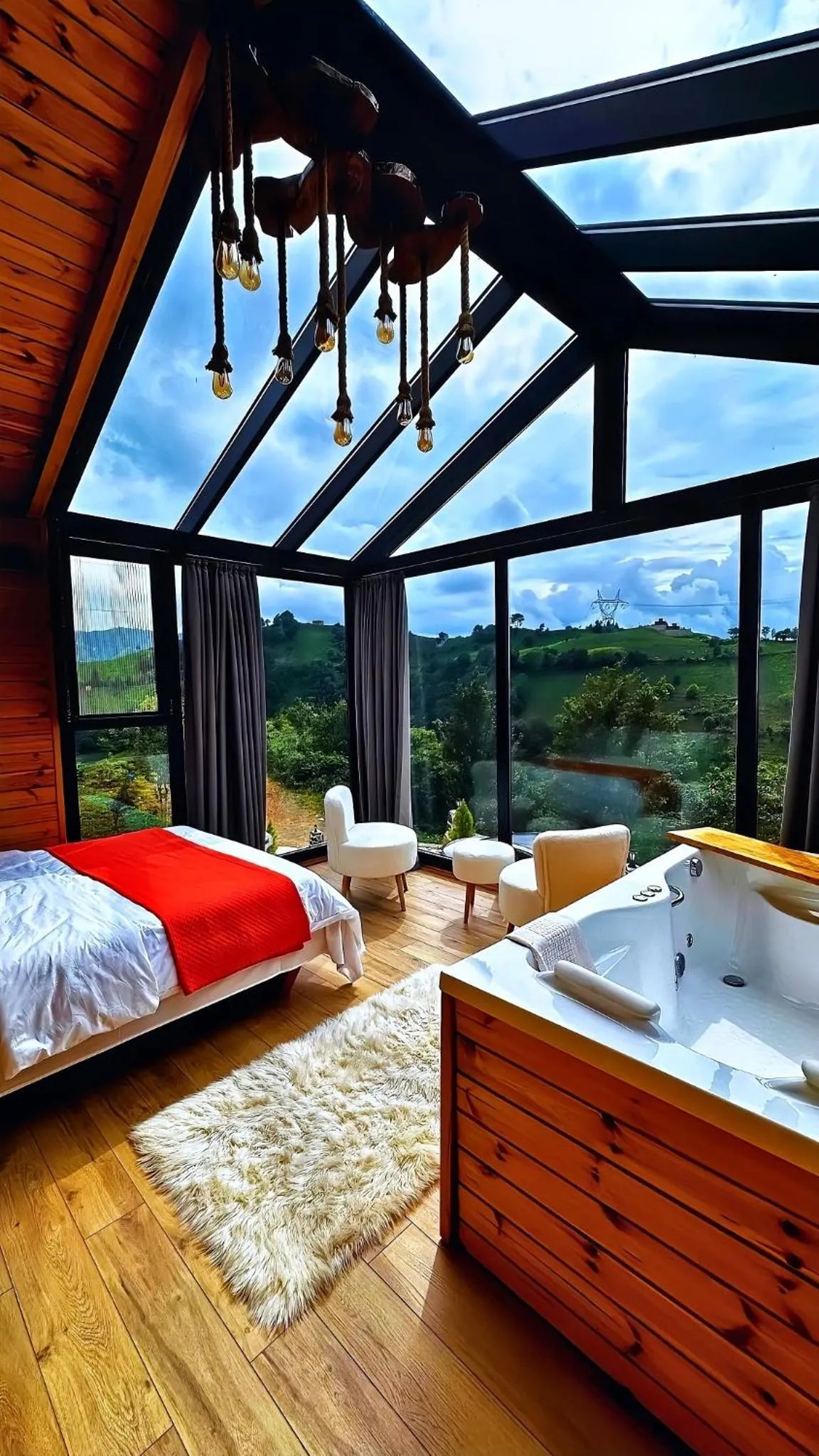 Bed in paradise valley bungalow