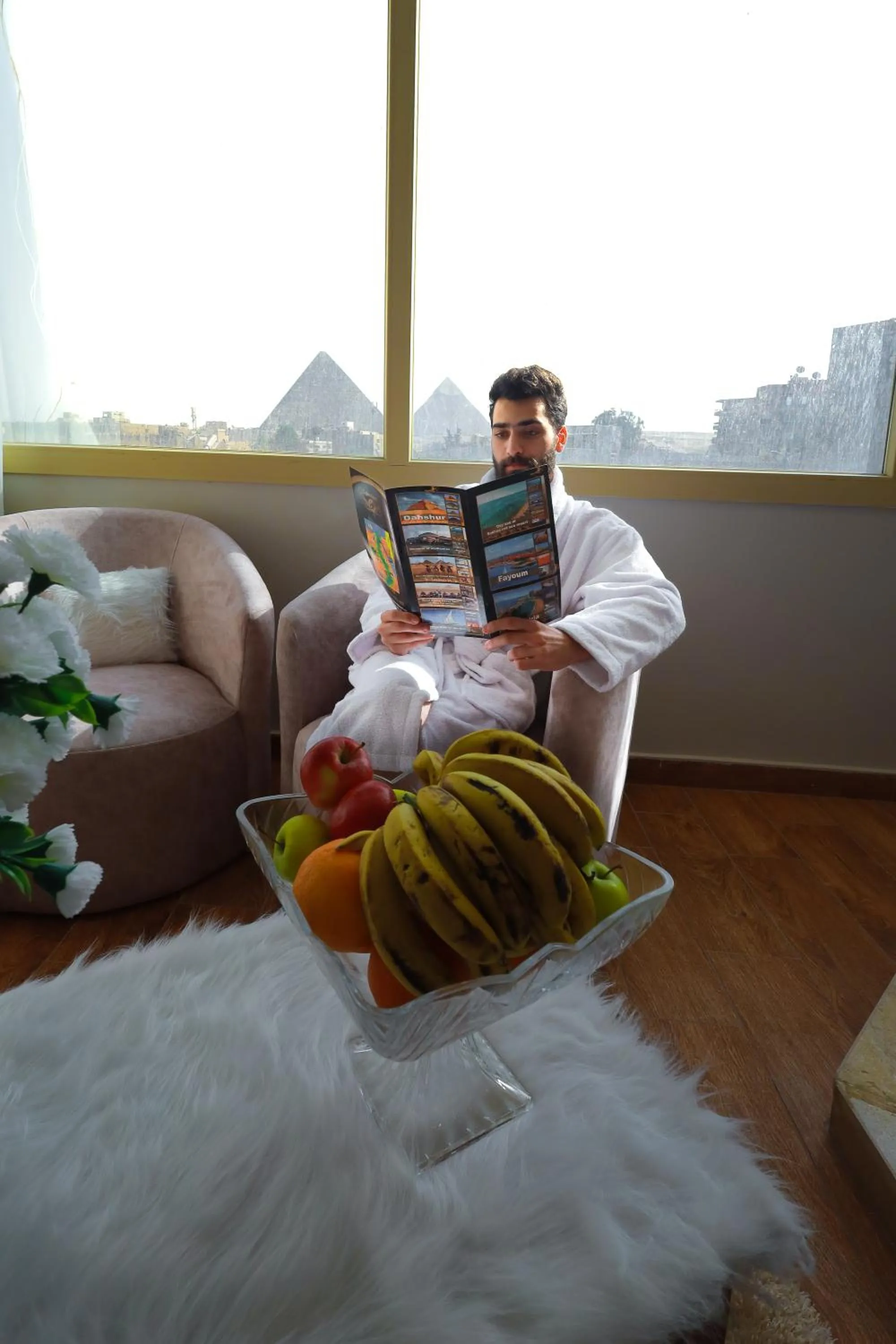 Seating area in The Muse Pyramids INN