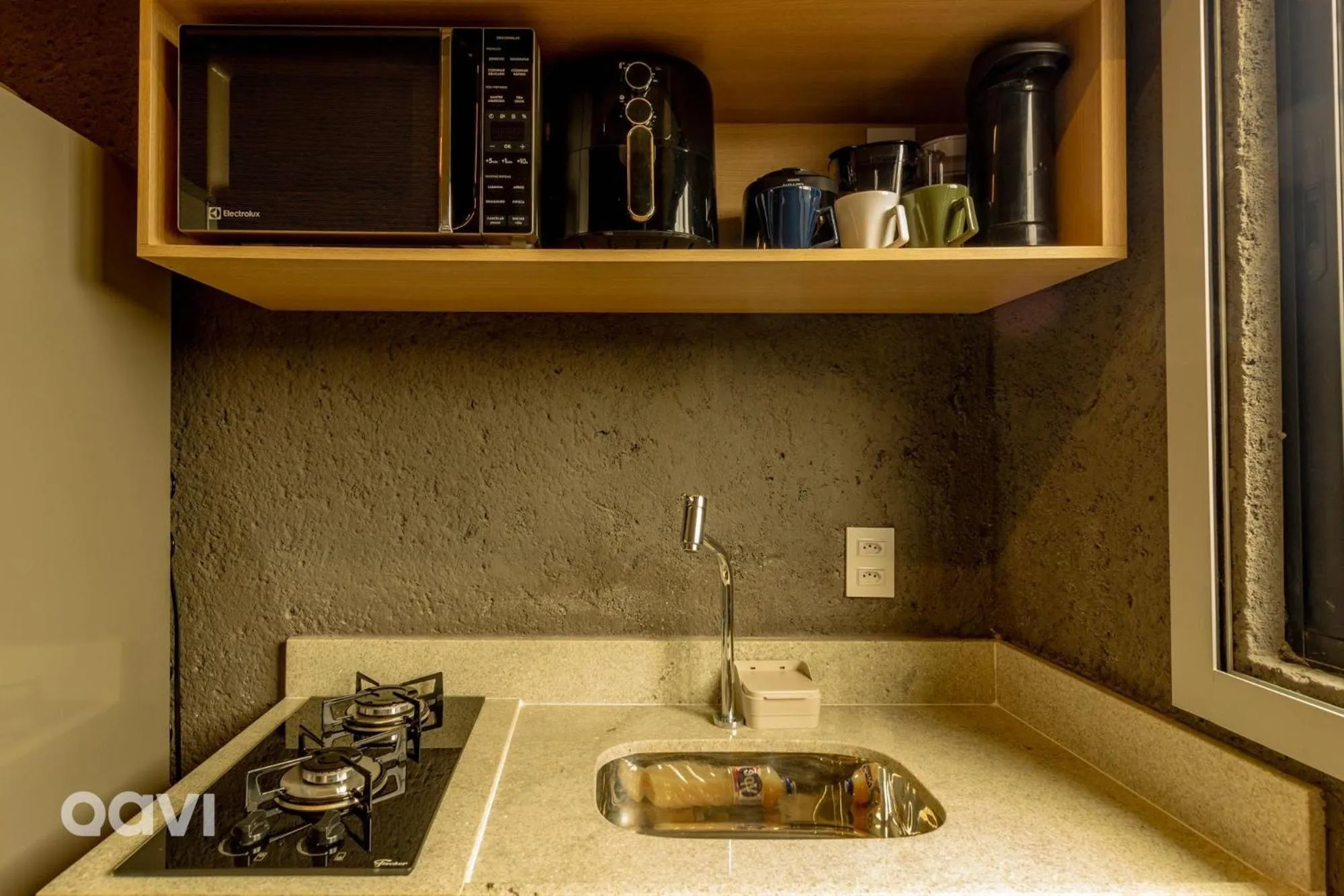 Kitchen or kitchenette in Villas Manatee Milagres por Quarto à Vista