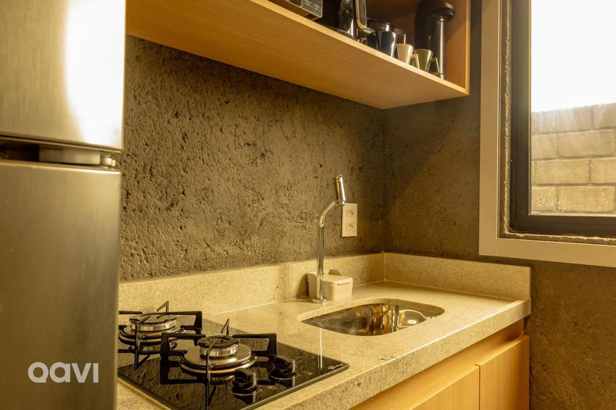 Kitchen or kitchenette in Villas Manatee Milagres por Quarto à Vista