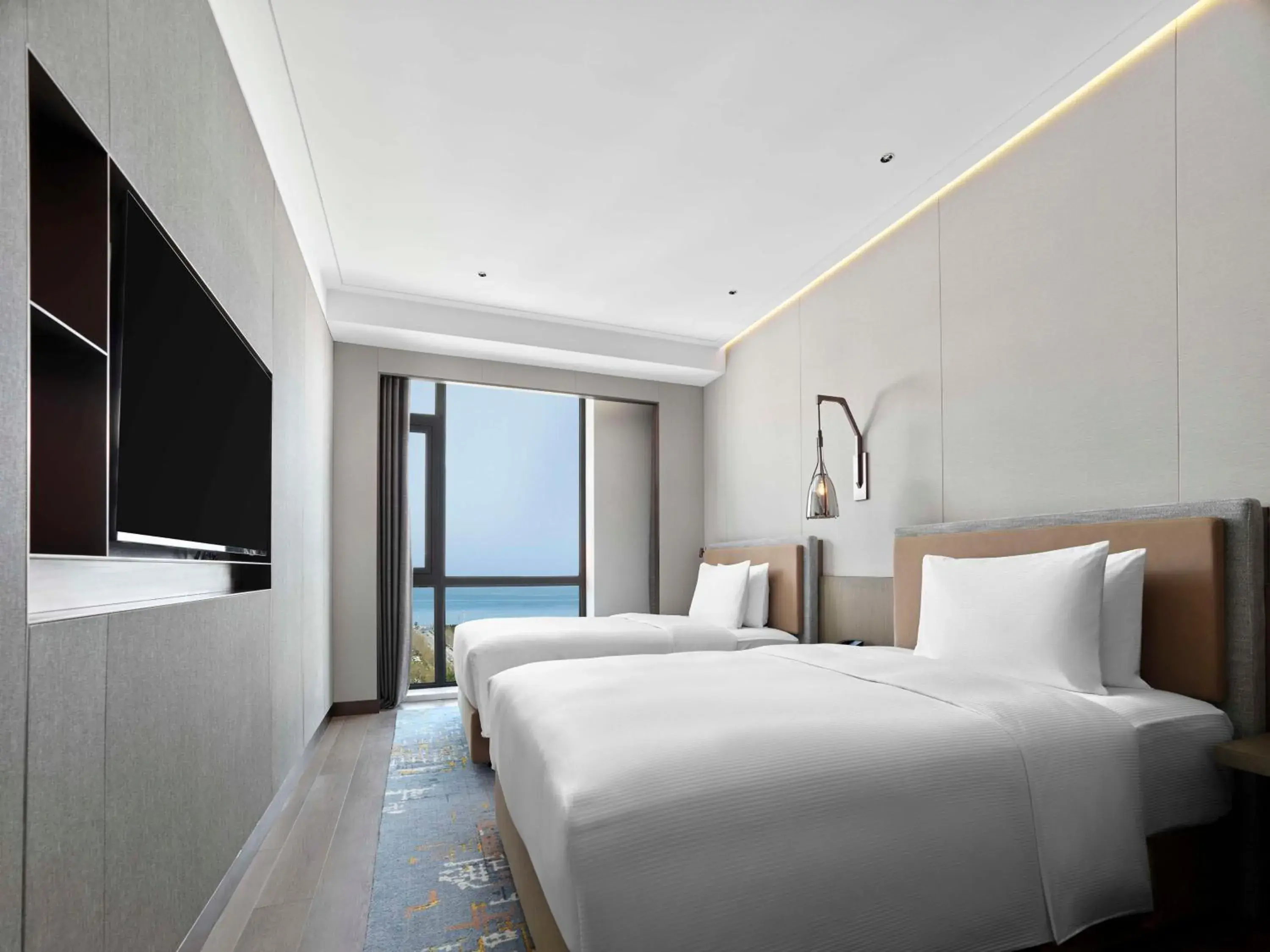 Twin Room with Sea View in Doubletree By Hilton Yantai Golden Coast Hotel & Suites Twin Room with Sea View in Doubletree By Hilton Yantai Golden Coast Hotel & Suites