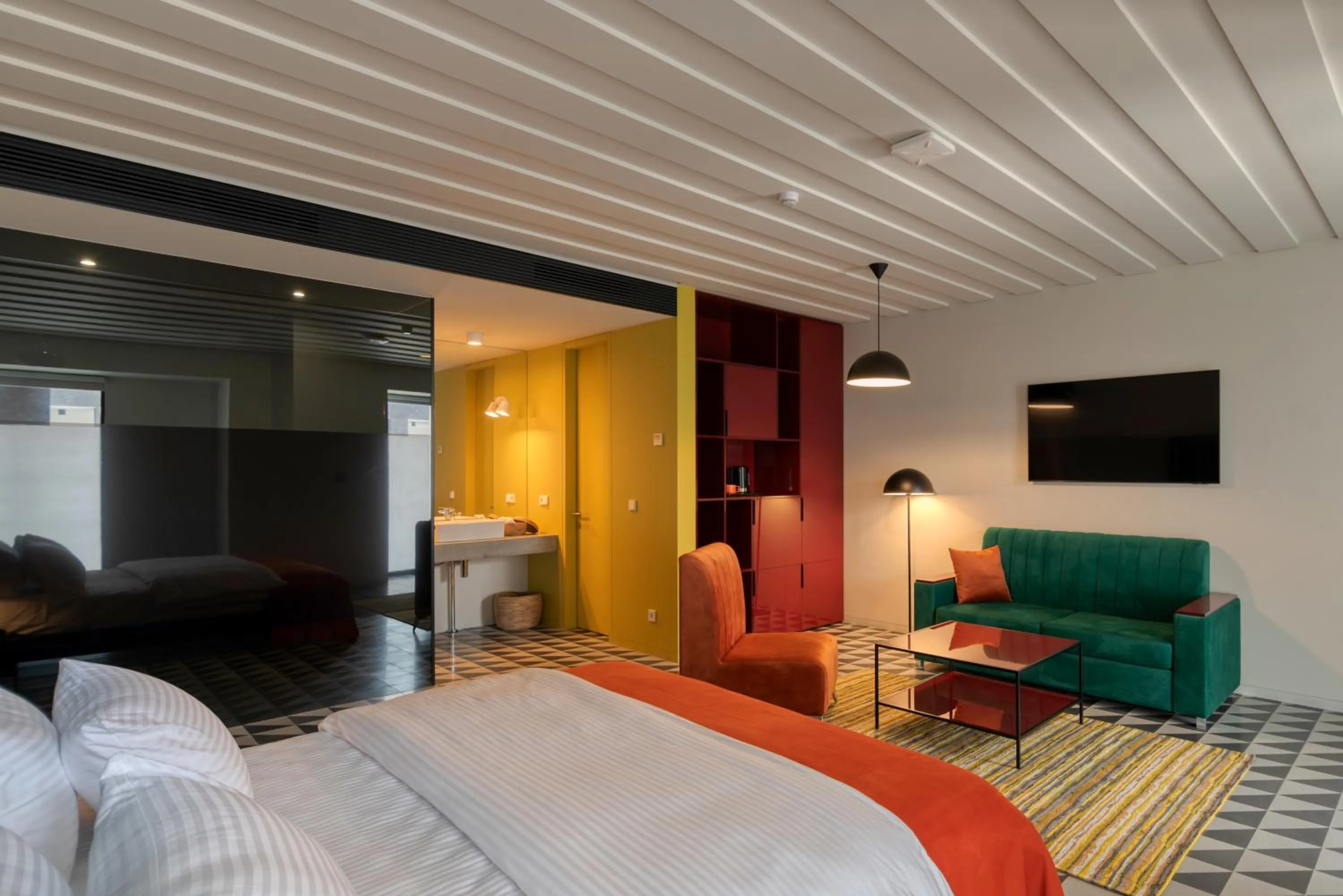 Bed in Manifest Restaurant and Hotel Gyumri