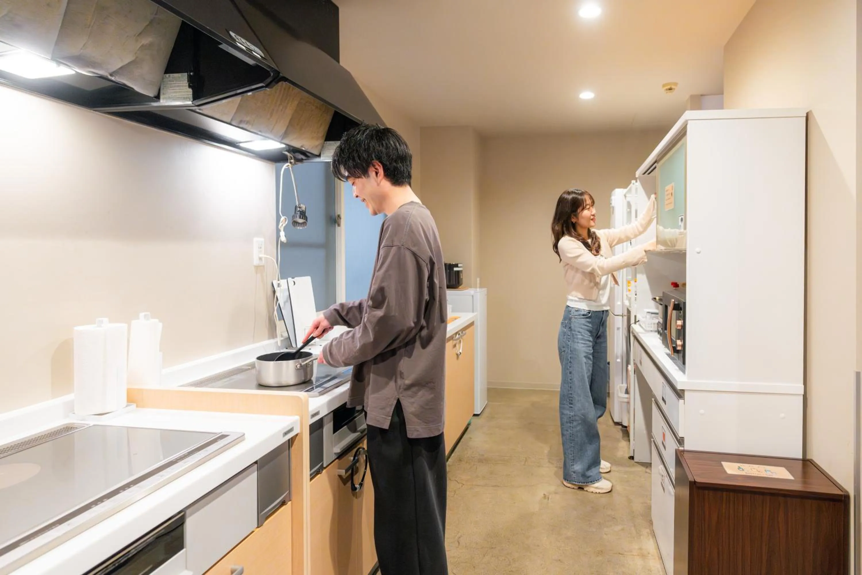 Communal kitchen in Grand Hostel LDK Odori Park
