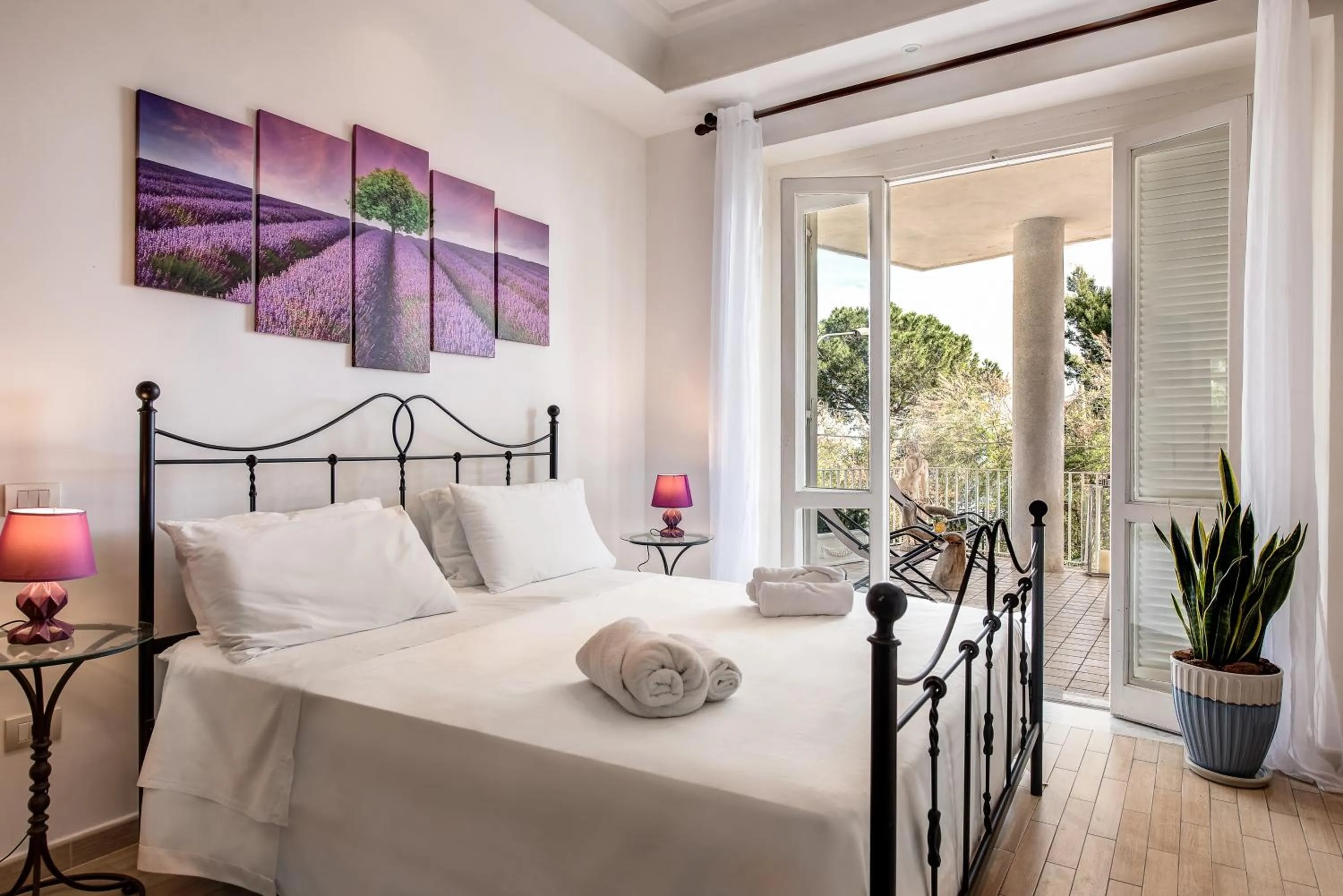 Bedroom, Bed in Rooftop Nerano - Amazing Sea View