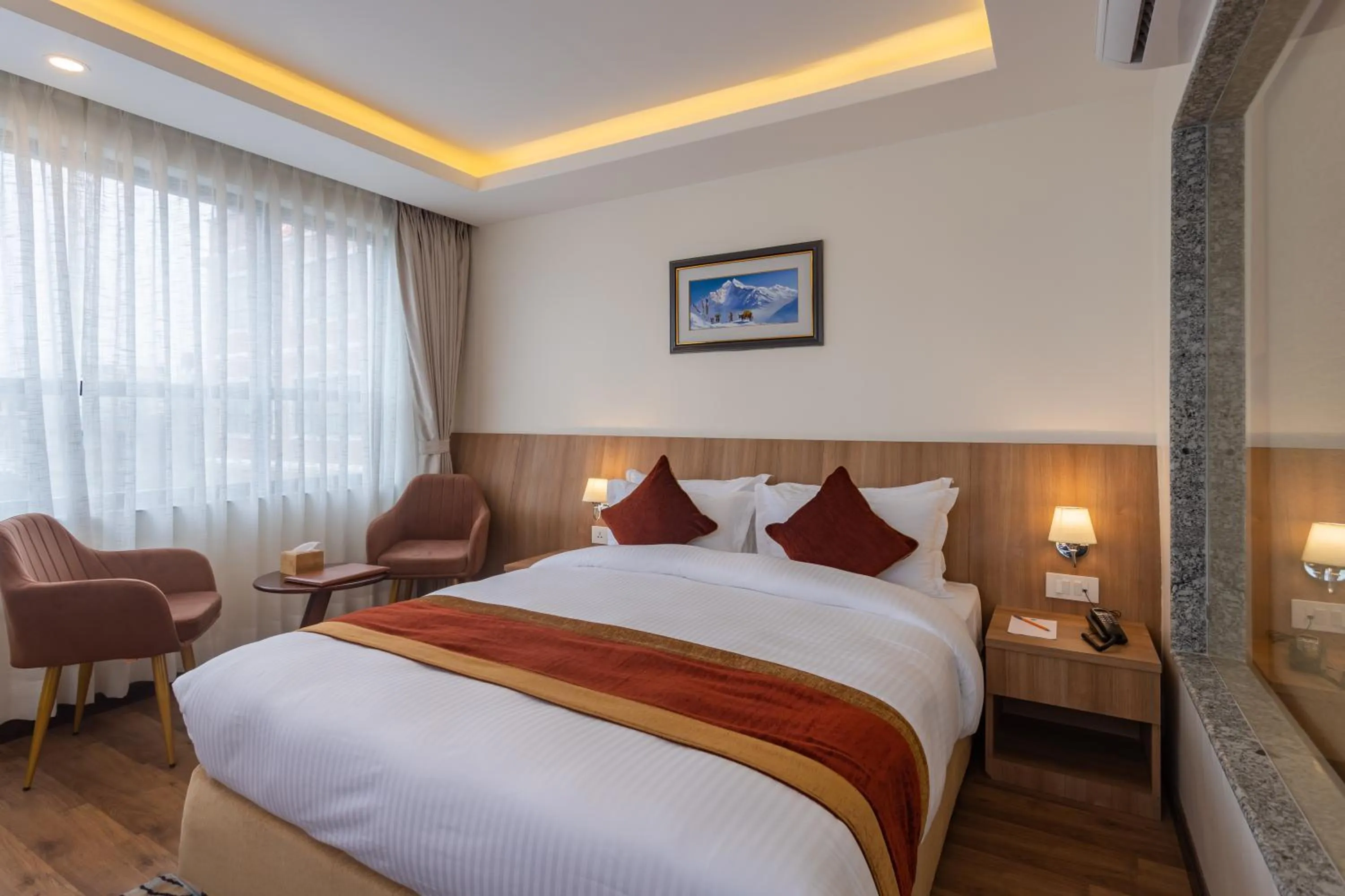 Bed in Hotel Crystal Pashupati