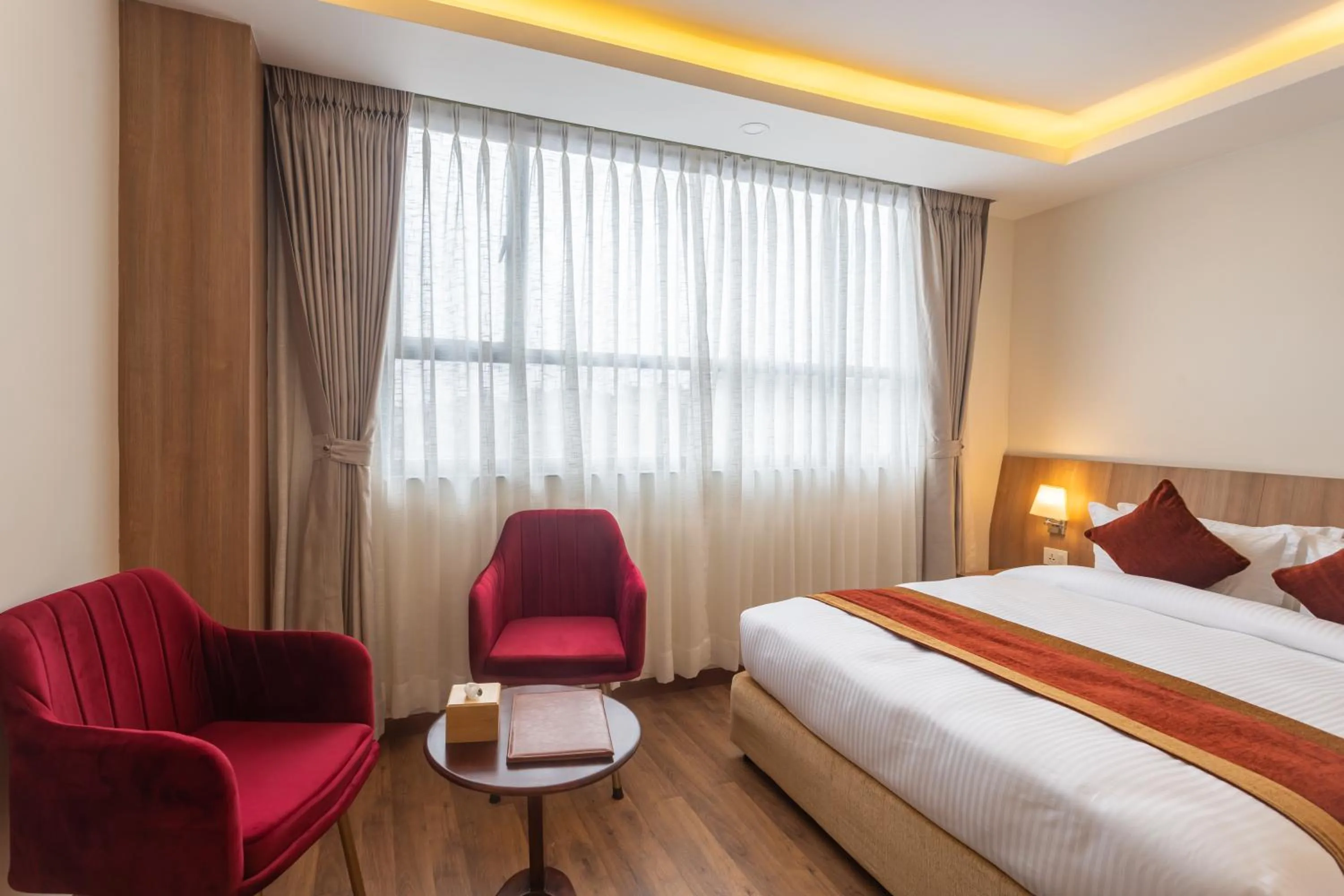 Bed in Hotel Crystal Pashupati