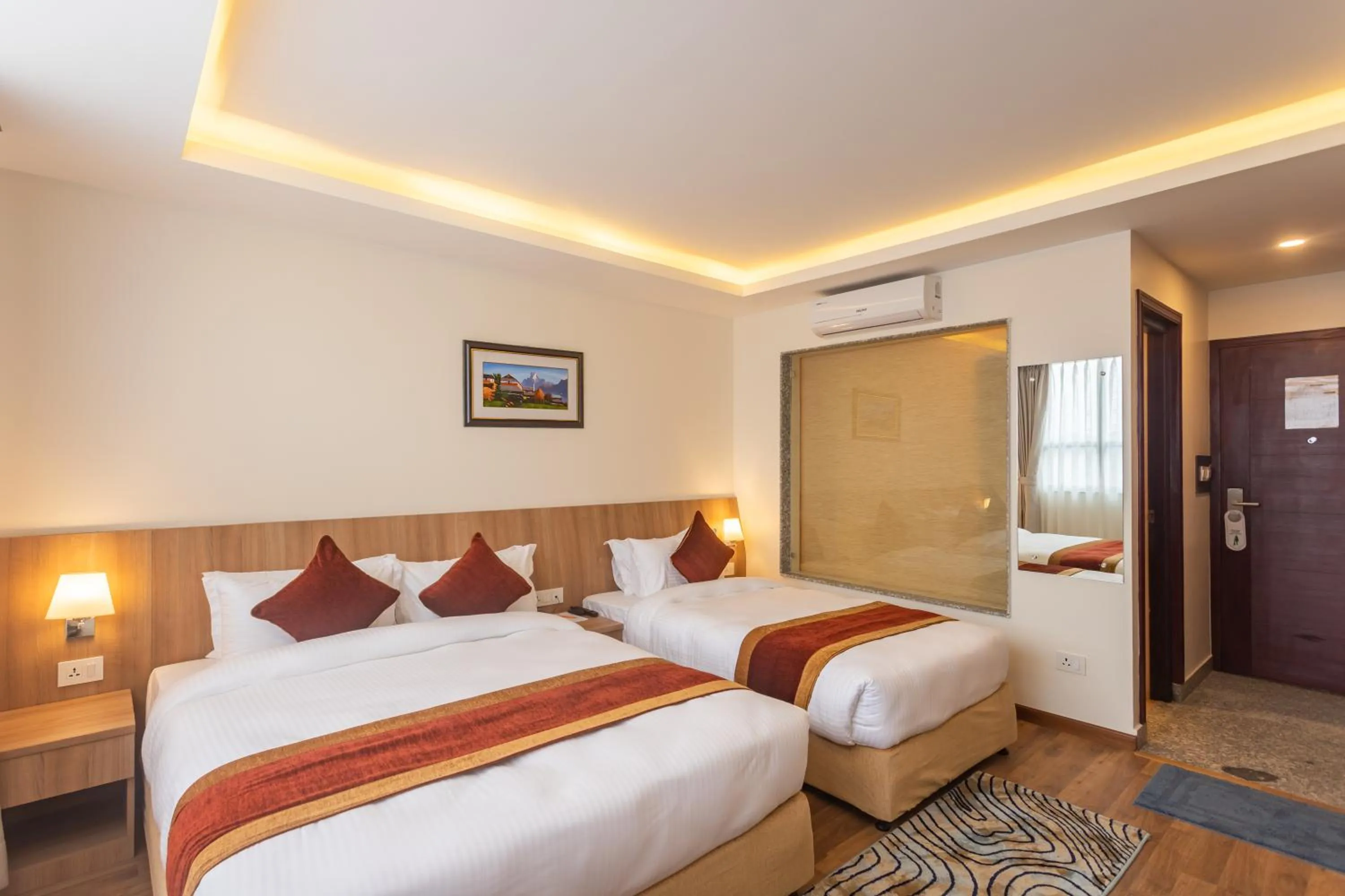 Bed in Hotel Crystal Pashupati