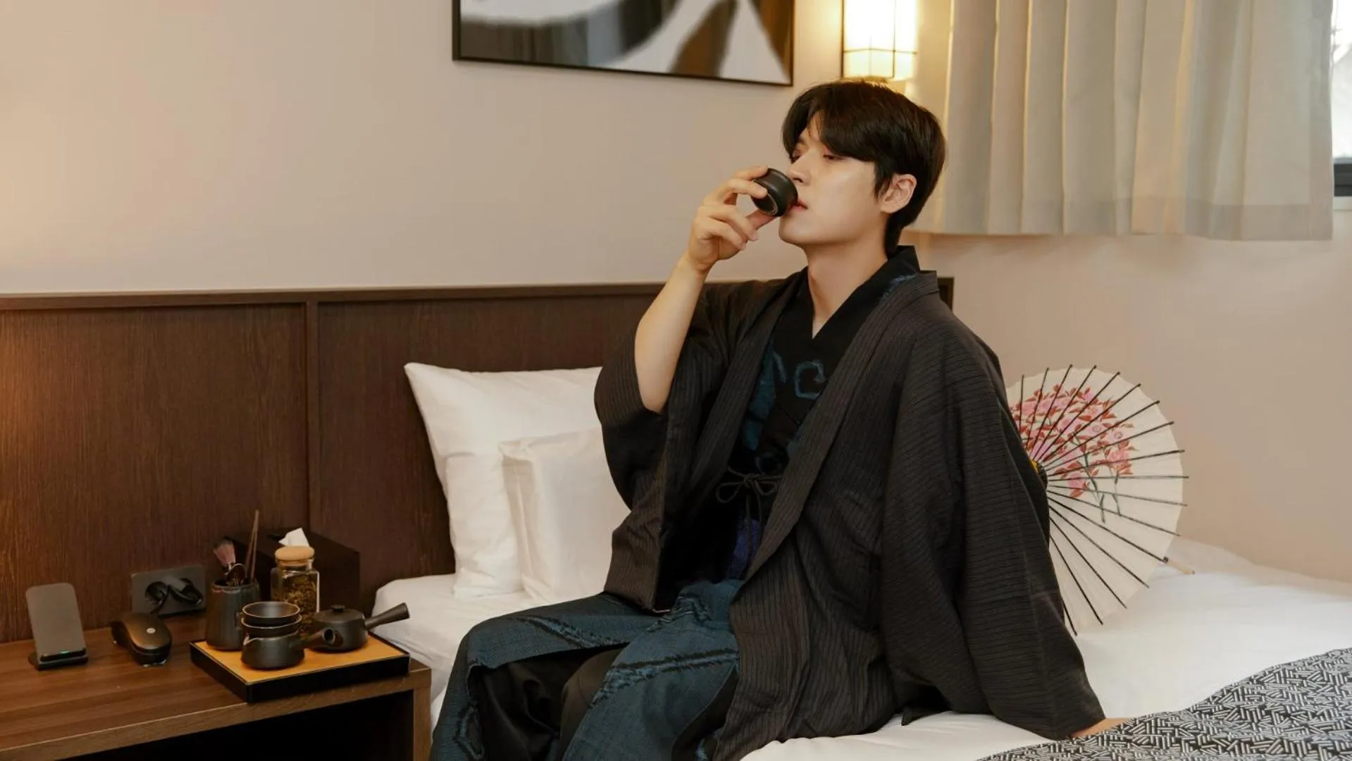 Bed in Aank Ryokan Hotel Paju