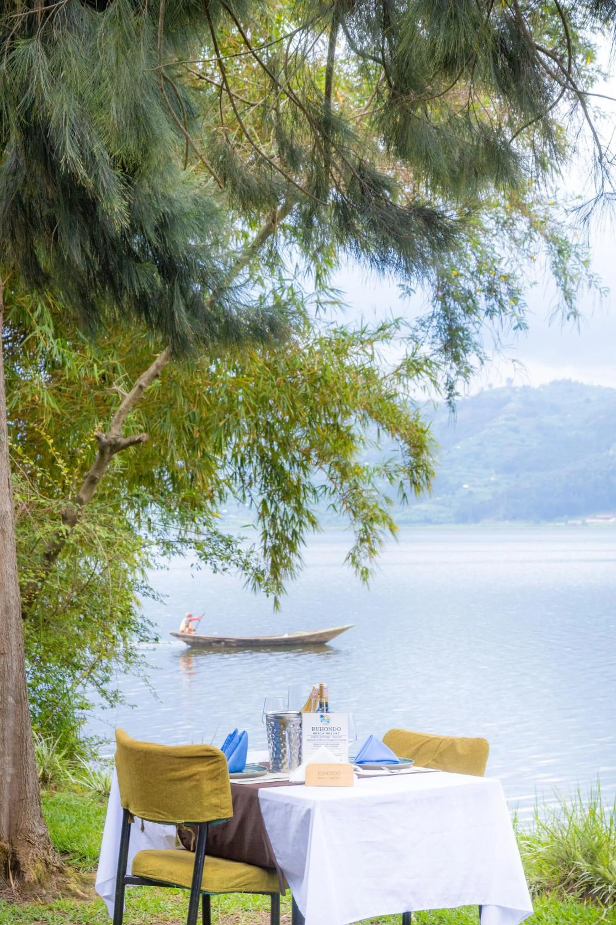 Dining area in Ruhondo Beach Resort