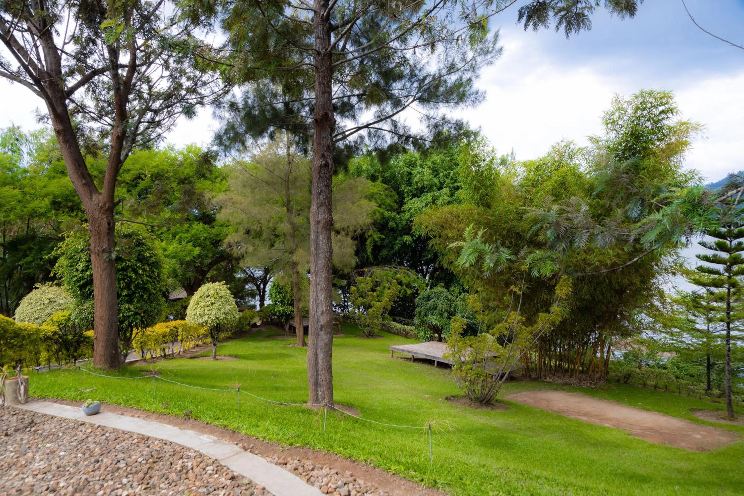 Garden view in Ruhondo Beach Resort
