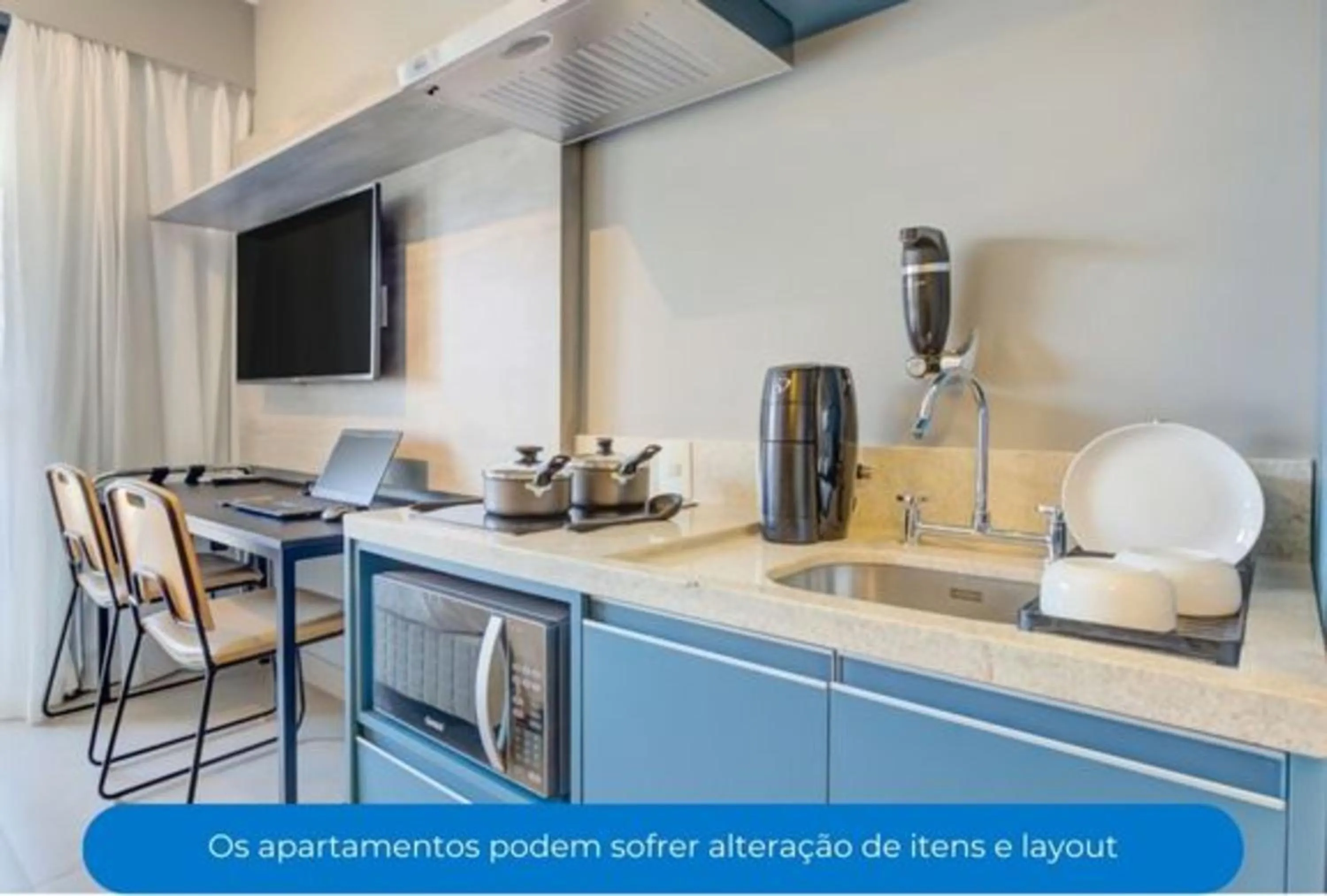 Kitchen or kitchenette in Roomo Transamerica SP Brooklin Santo Amaro