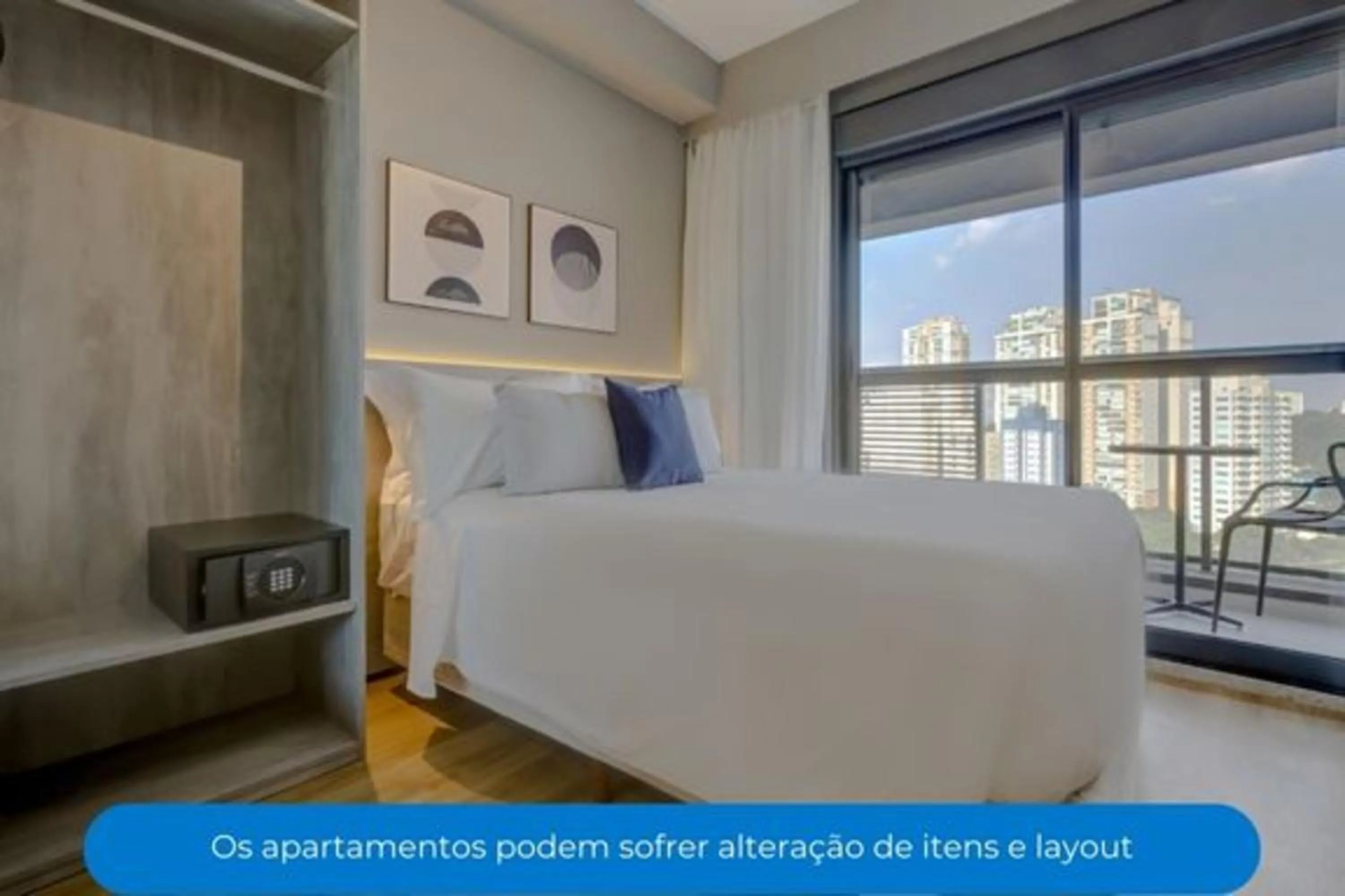 View (from property/room), Bed in Roomo Transamerica SP Brooklin Santo Amaro