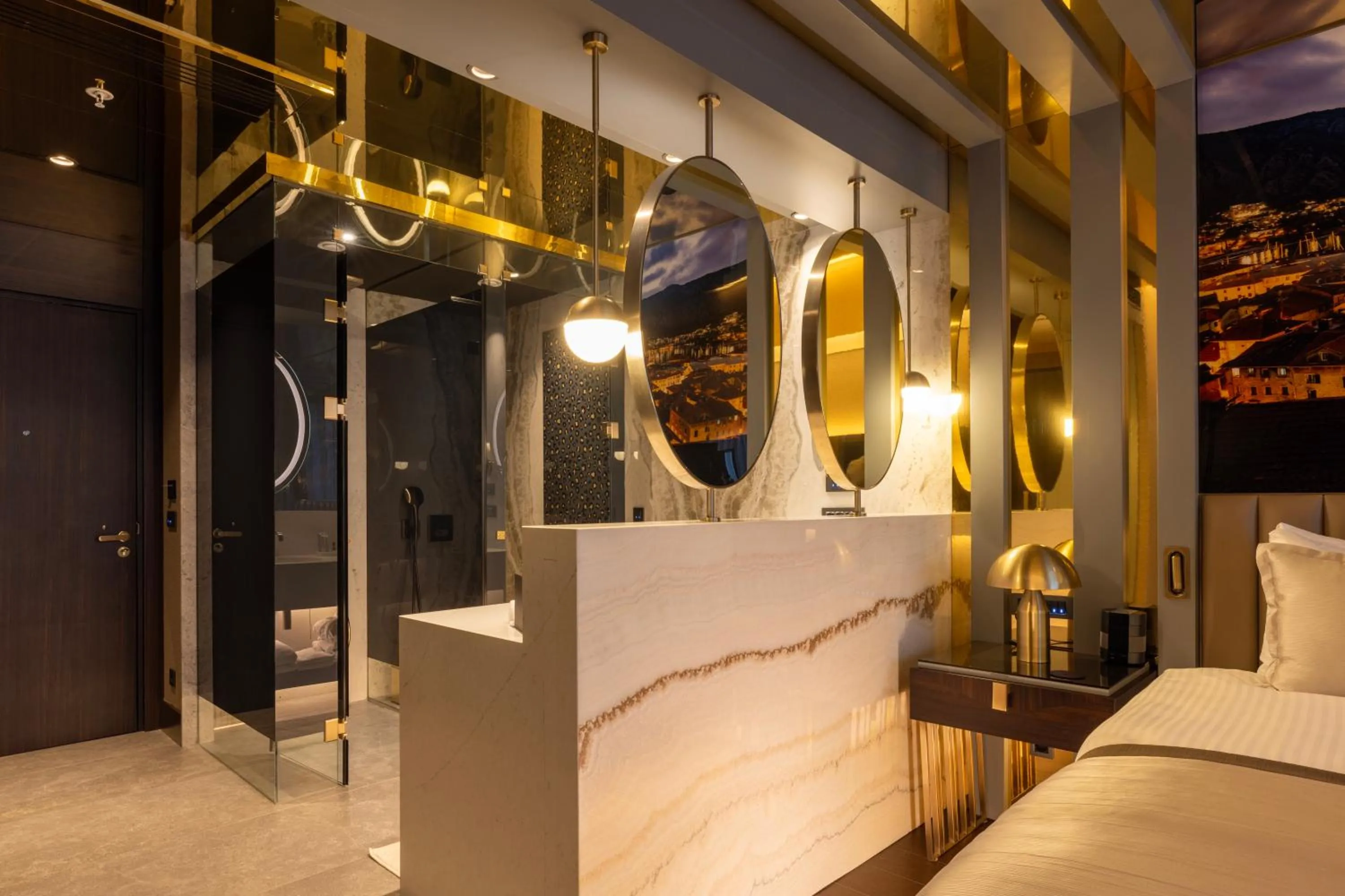 Bathroom, Bed in Merit Starlit Hotel & Residences