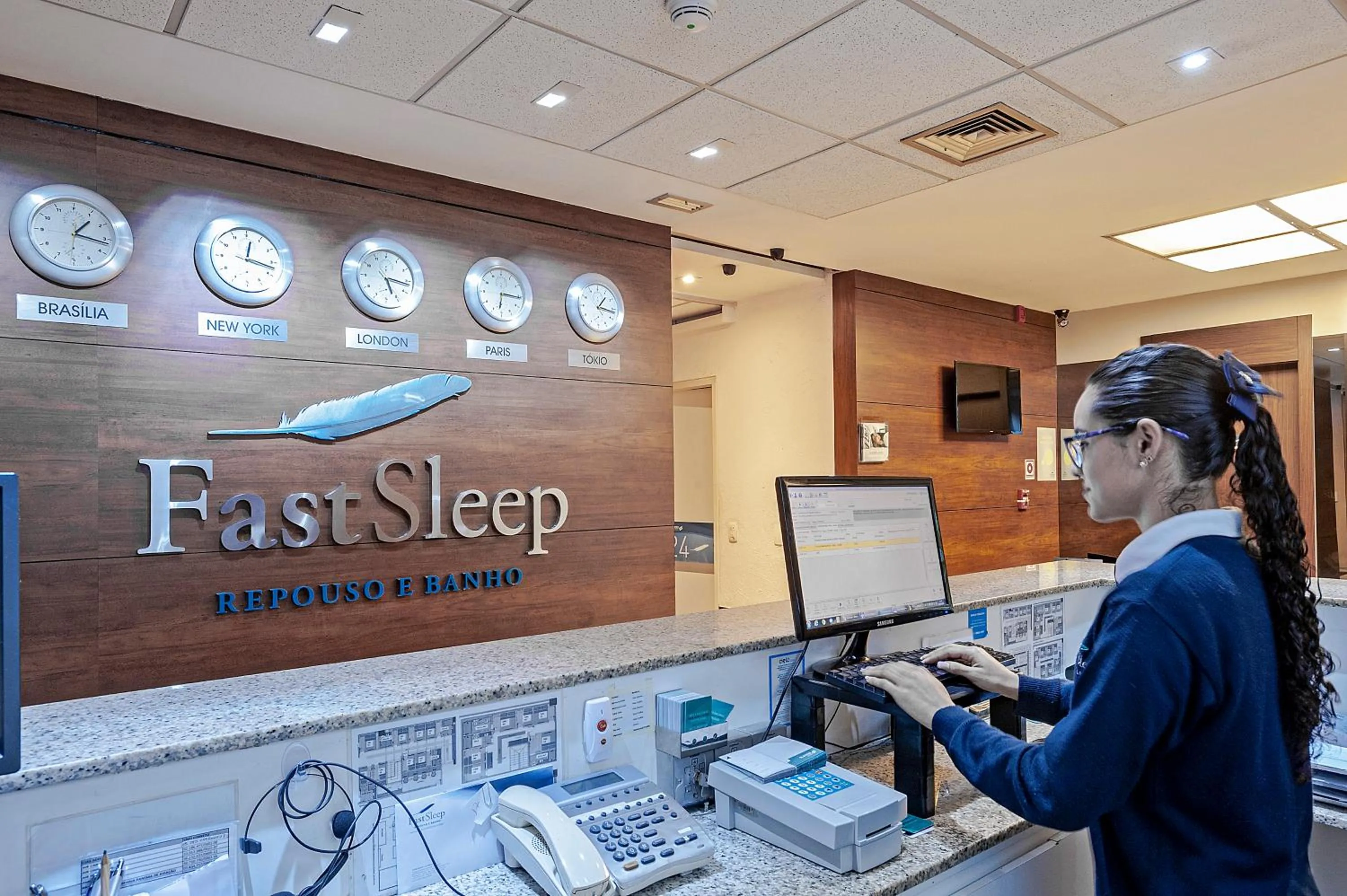 Lobby or reception in FAST SLEEP Guarulhos by Slaviero Hotéis