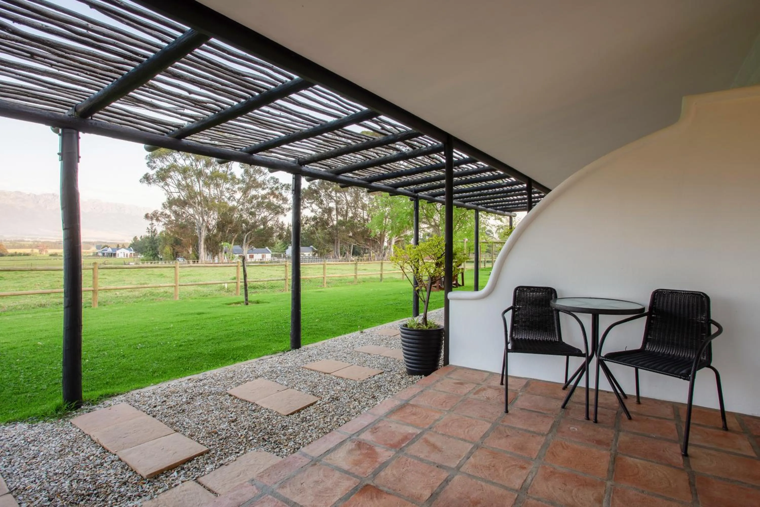 Garden view in Raptor Rise Farm