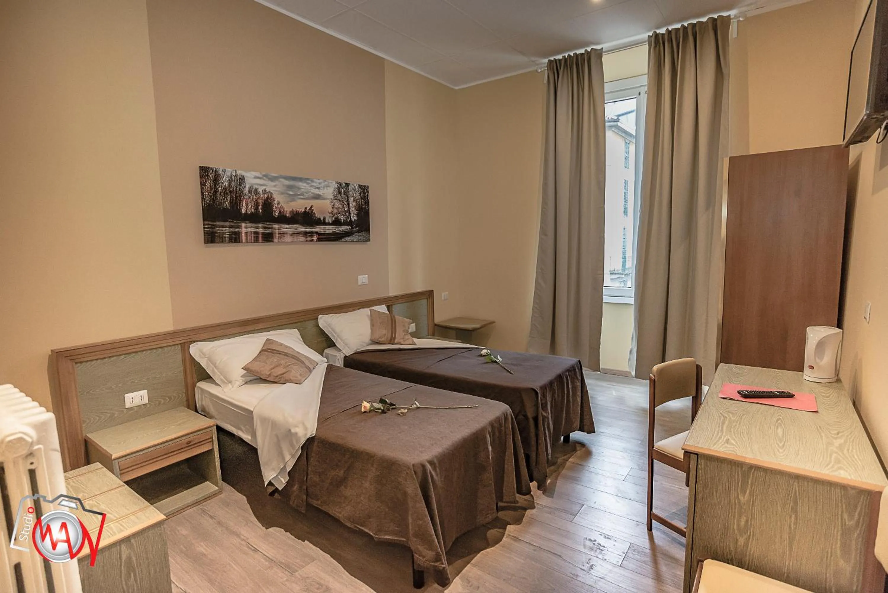 Bed in Hotel Moderno