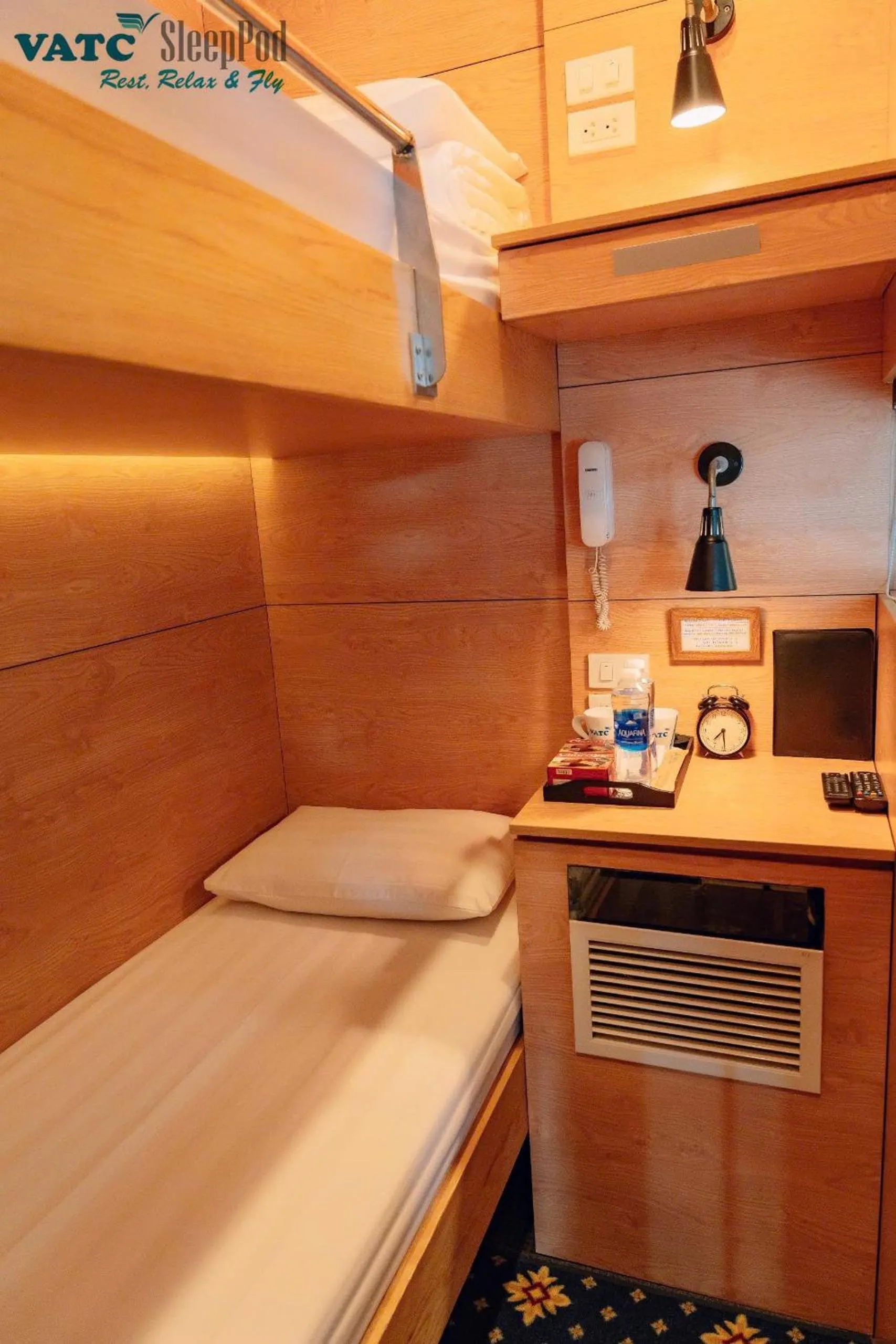 Bed in VATC Sleep Pod Terminal 1