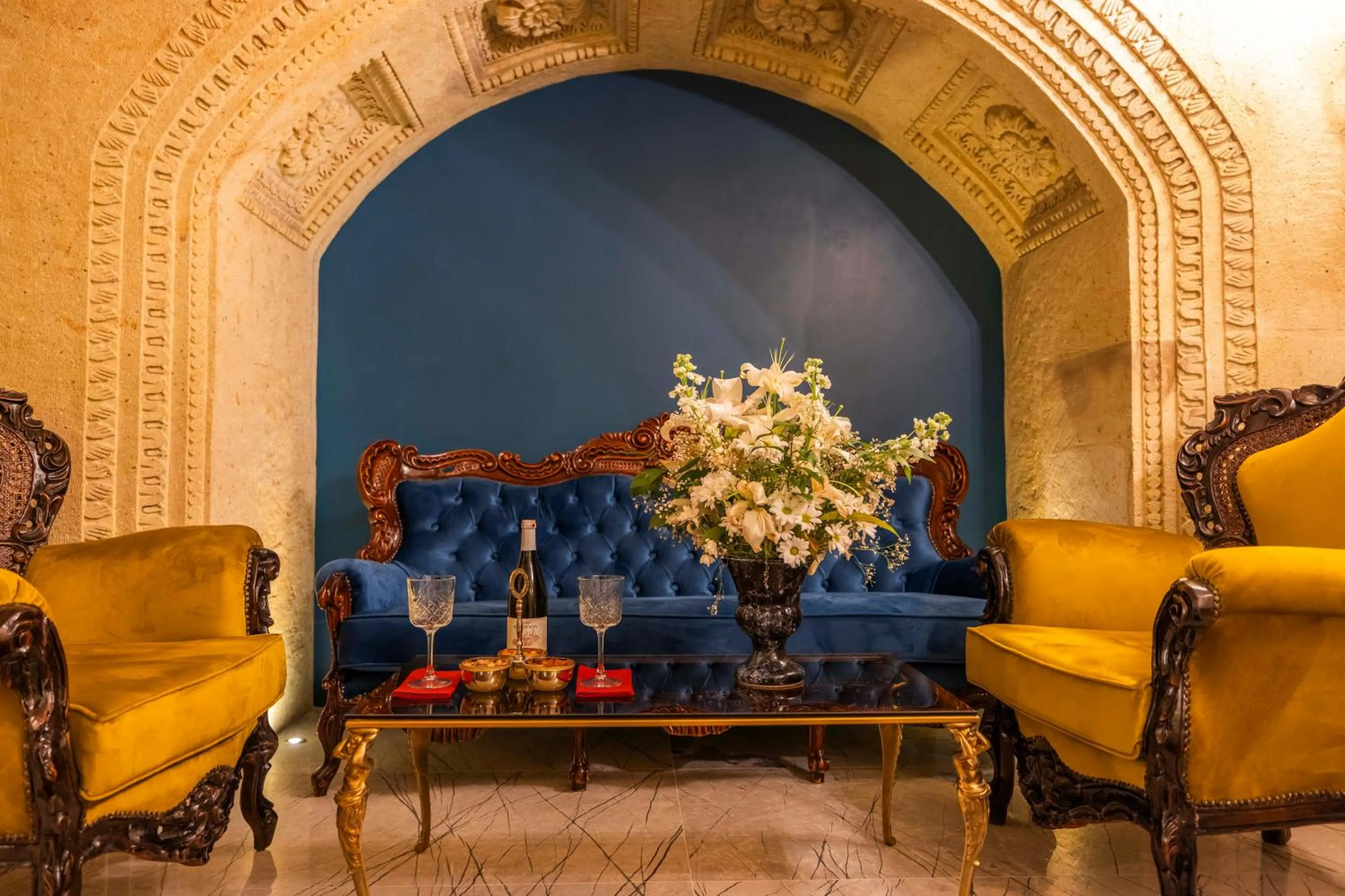 Seating area in Signature Cave Cappadocia, Trademark Collection by Wyndham