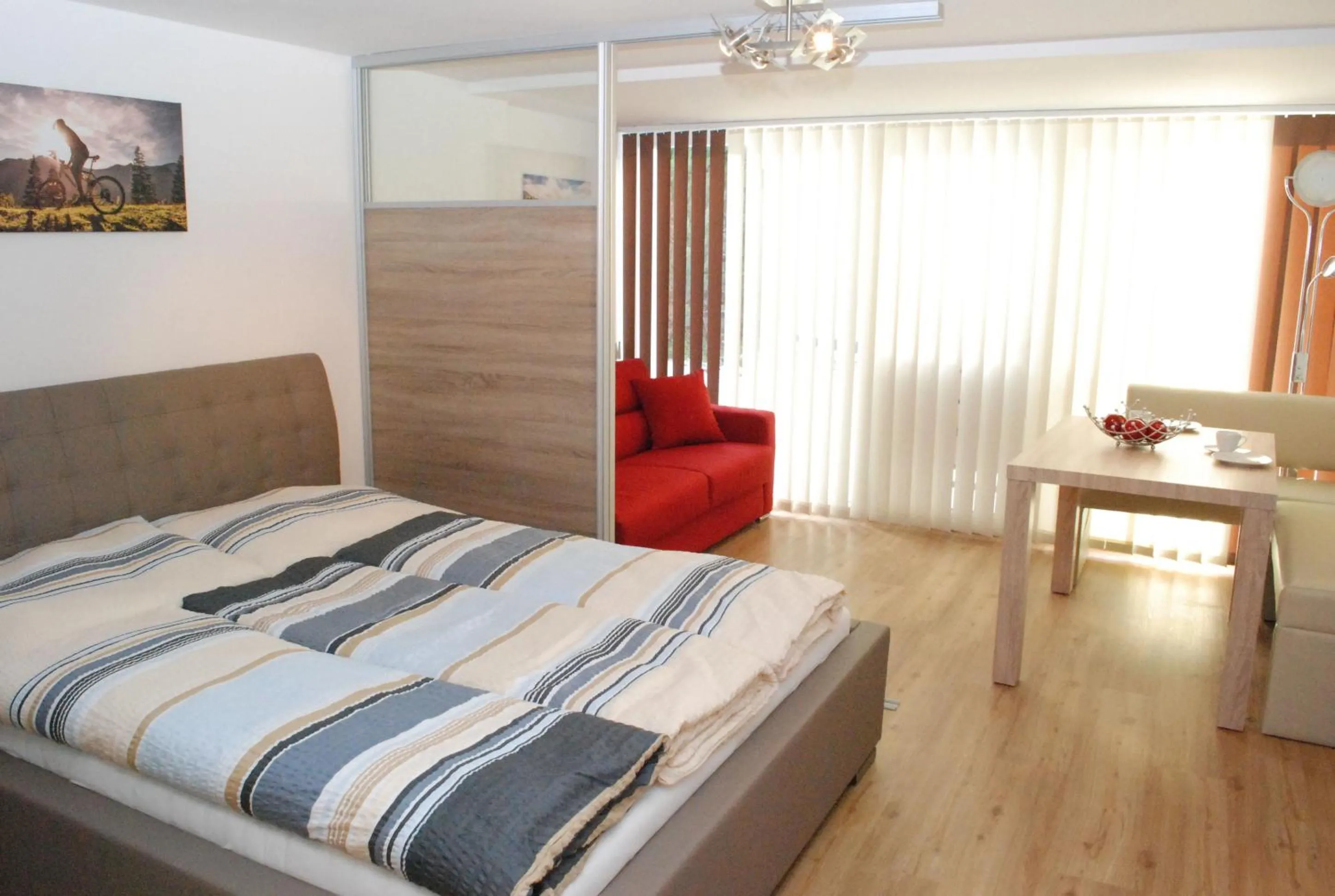 Living room, Bed in Alpine Appart