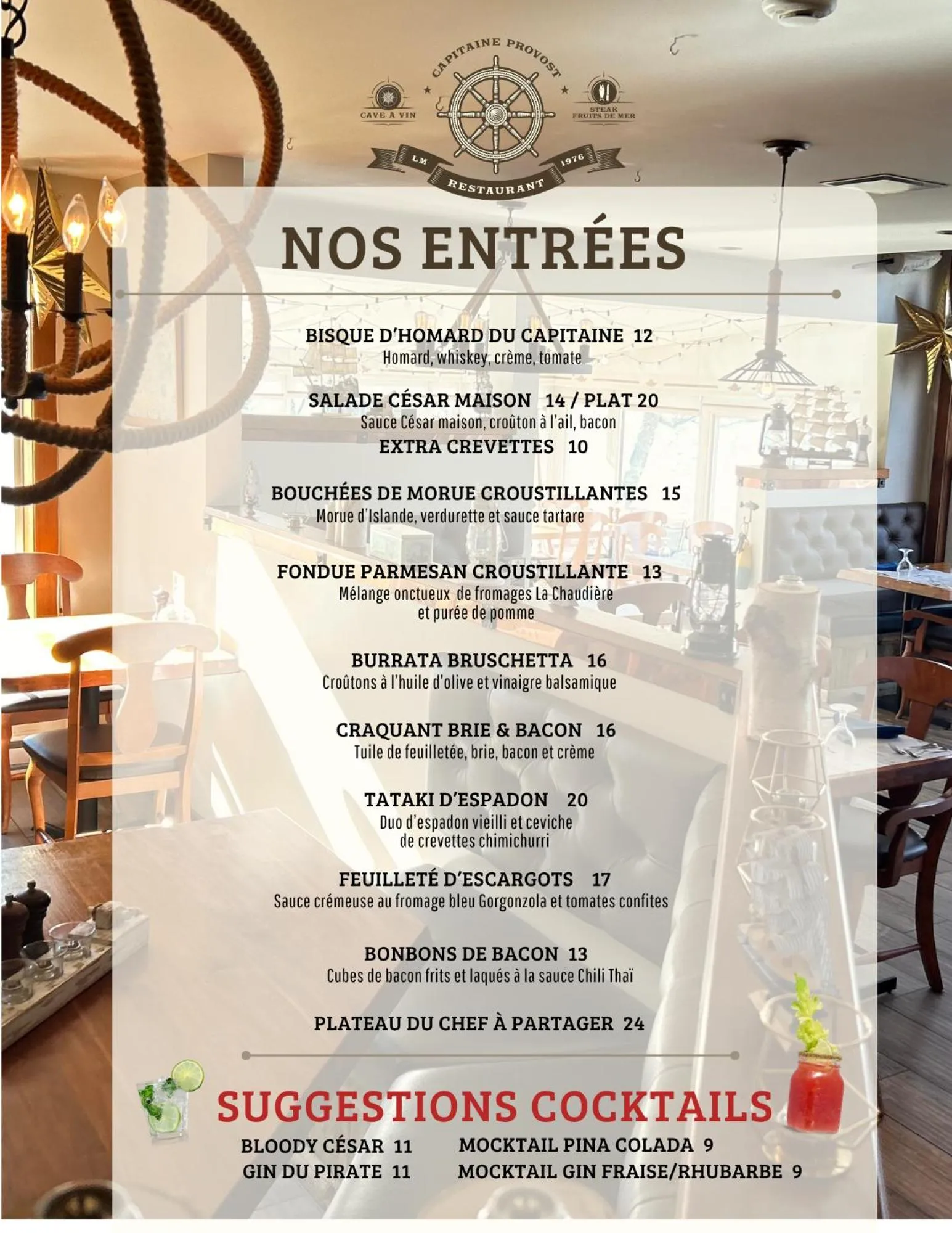 Restaurant/places to eat in Auberge et Chalets sur le Lac