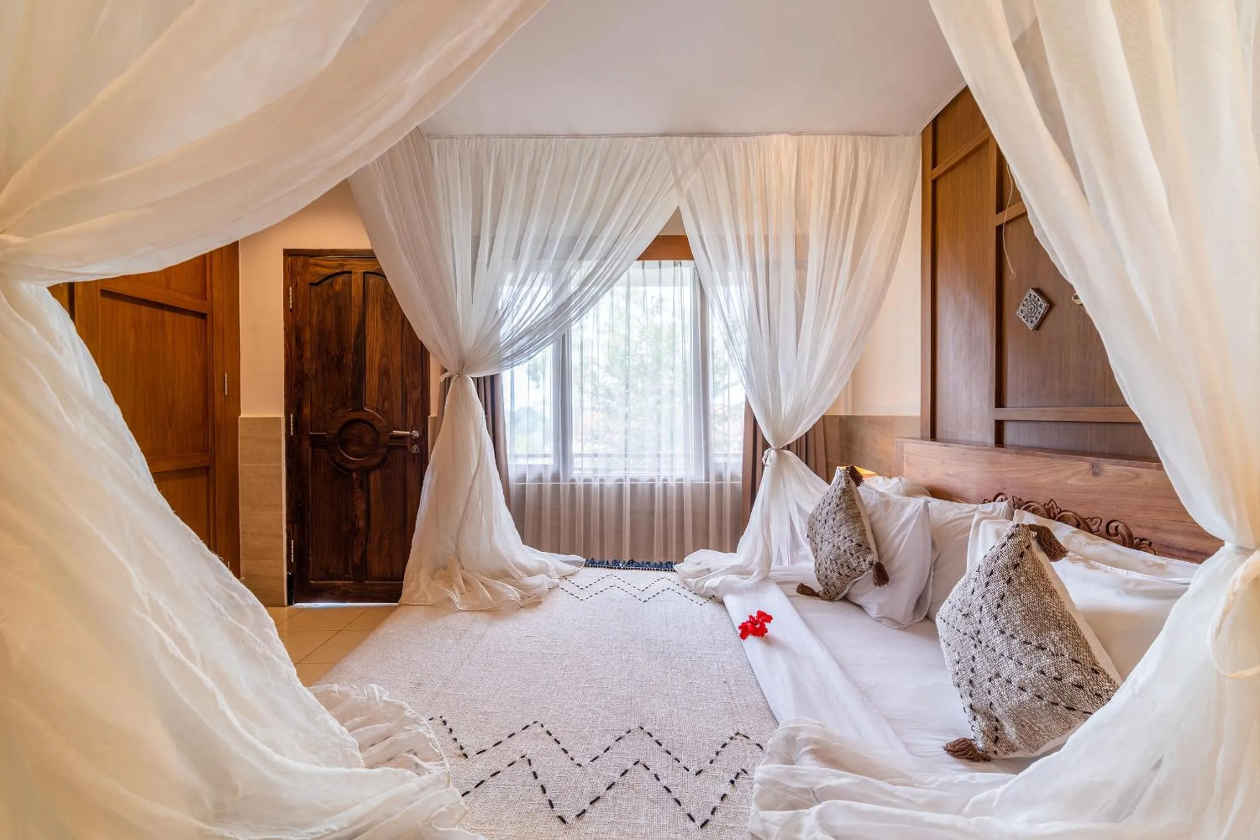 Bed in Om Ham Retreat and Resort