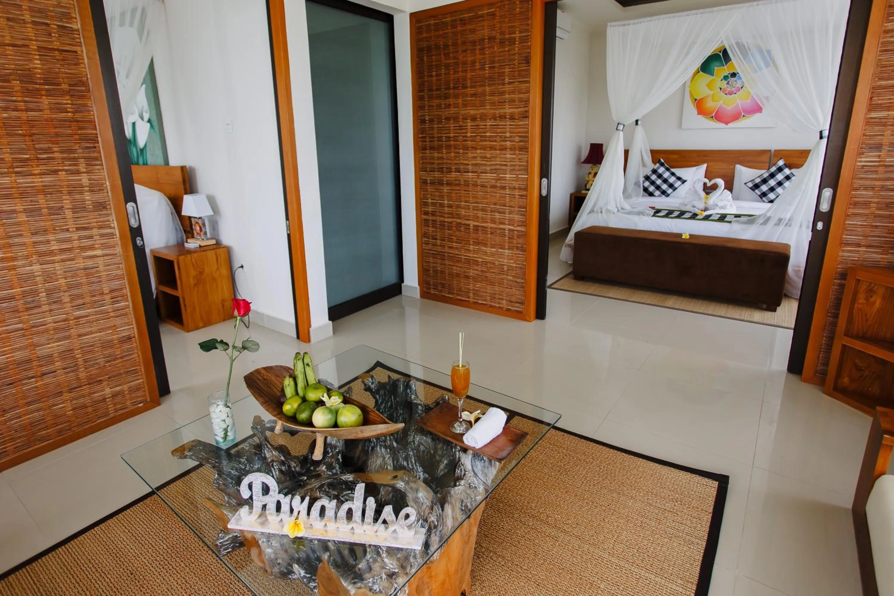 Bed in Om Ham Retreat and Resort