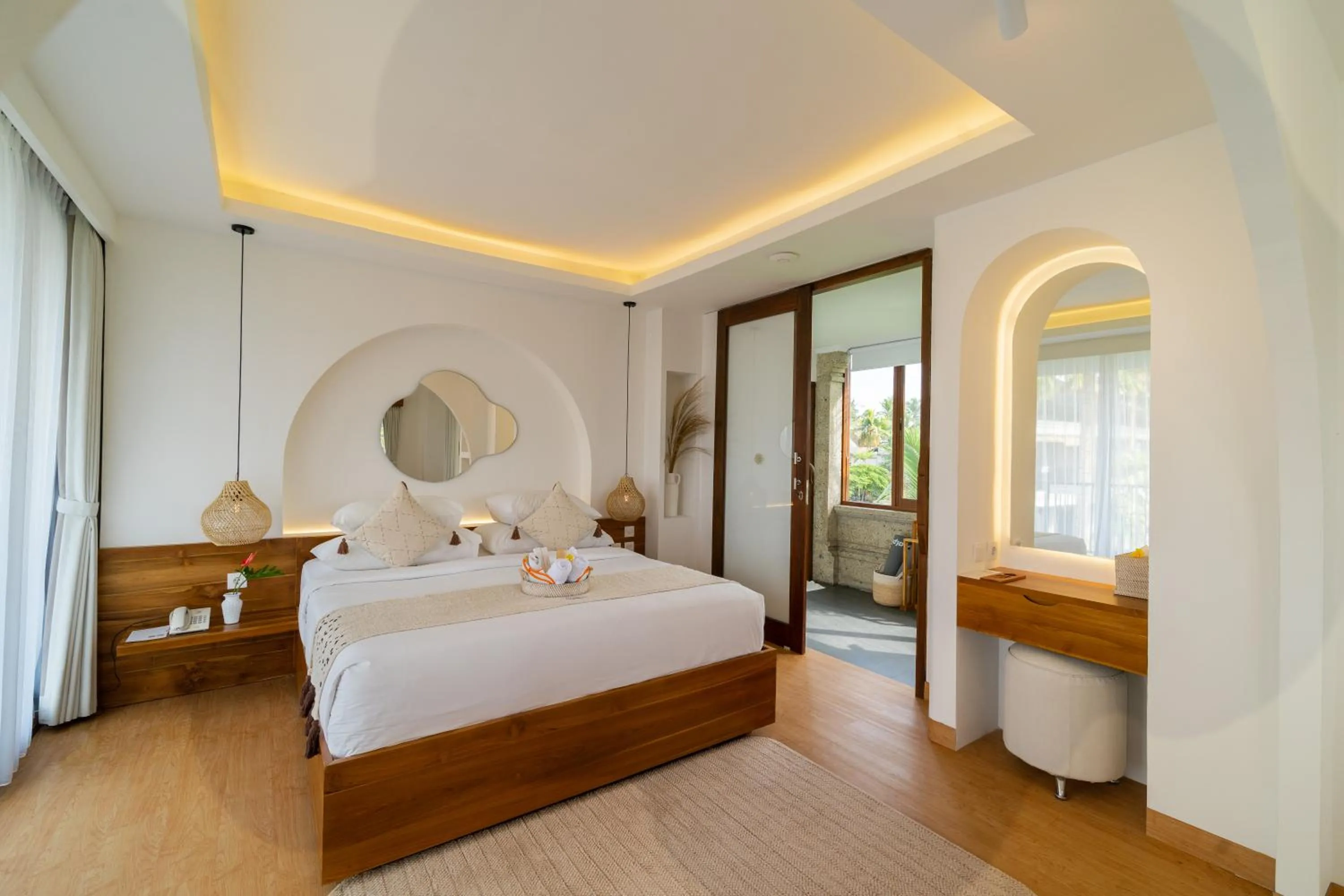 Bed in Om Ham Retreat and Resort