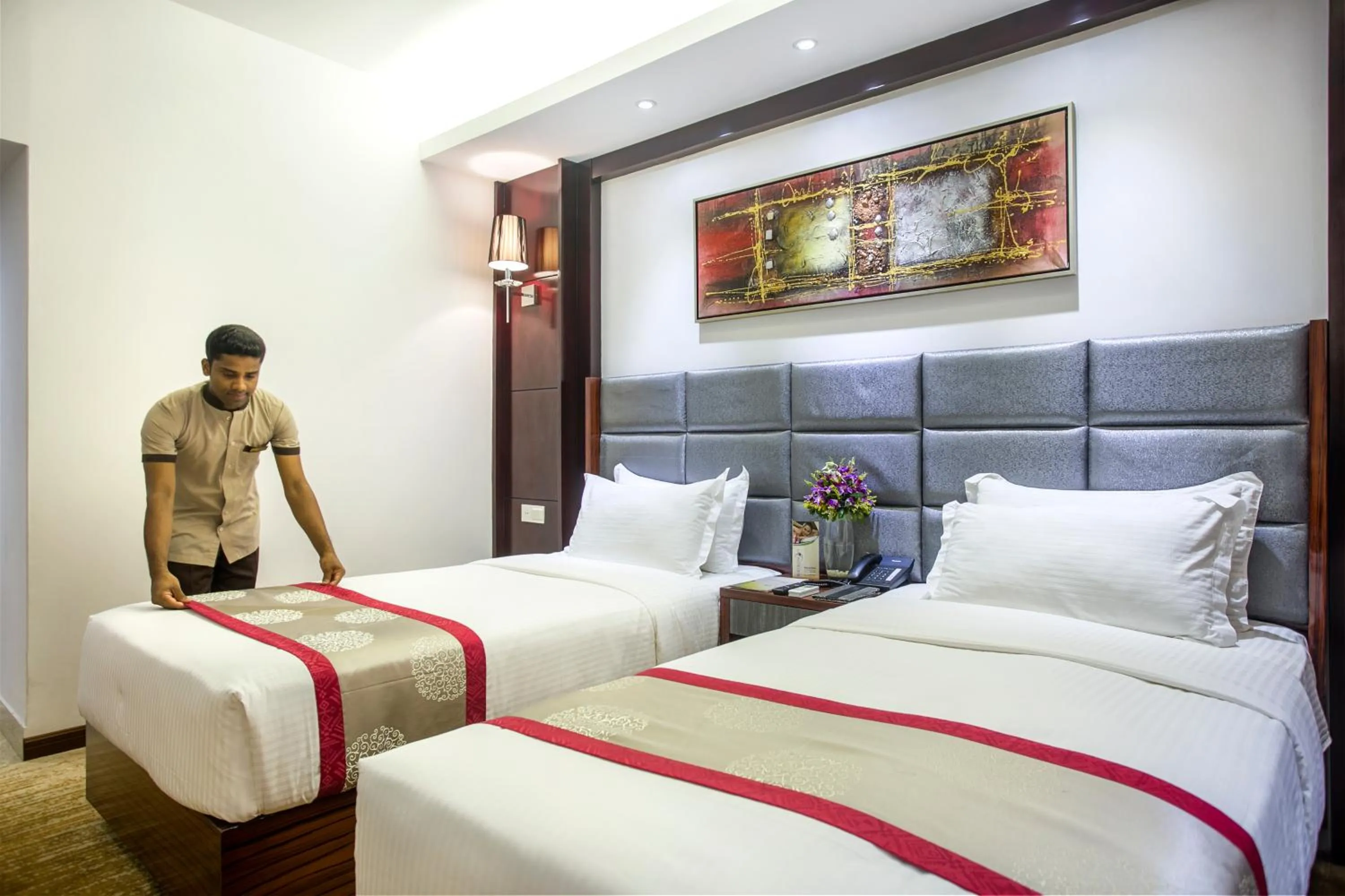 Bedroom, Bed in Bengal Blueberry