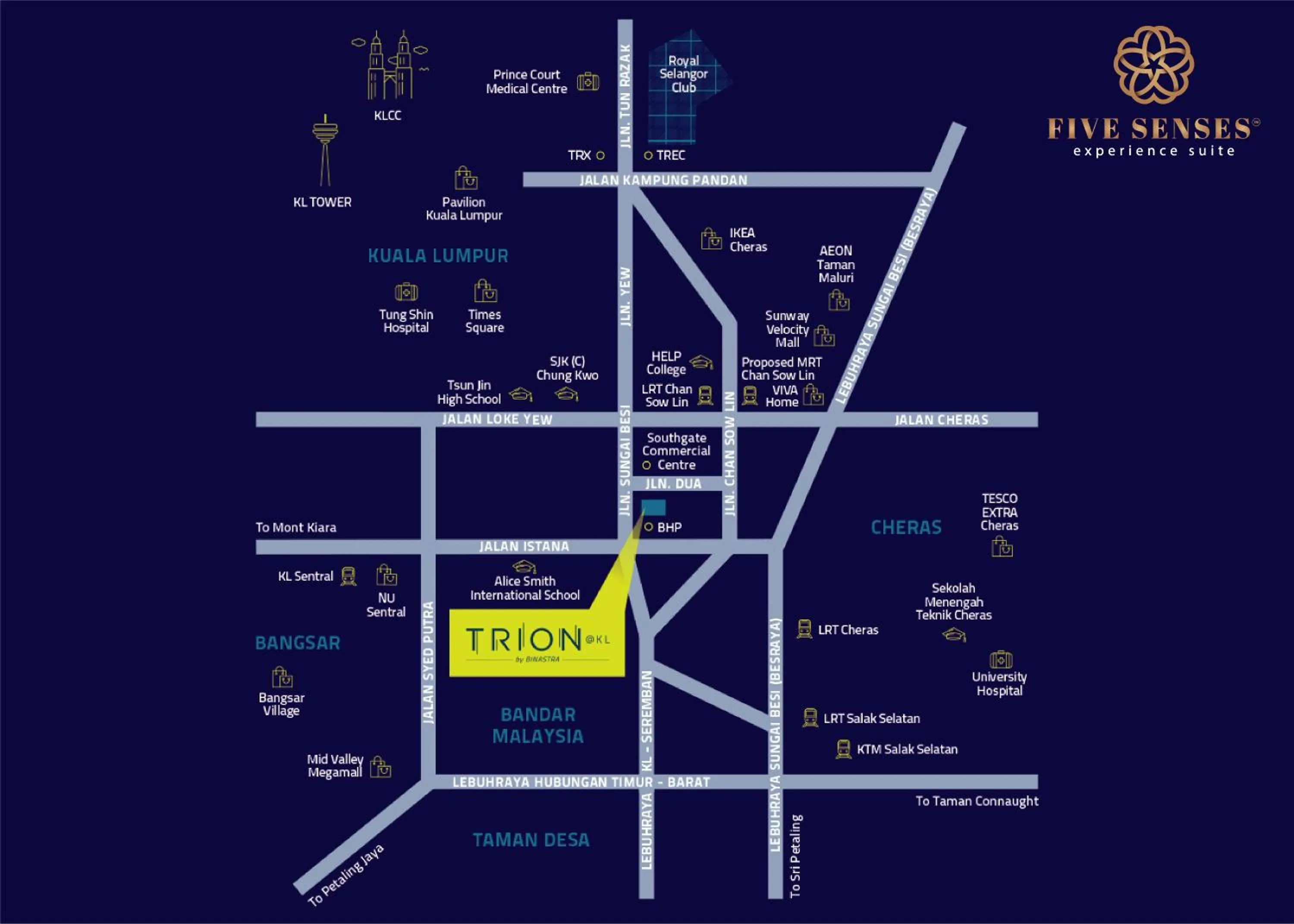 Location in Trion One Suites Kuala Lumpur by Five Senses