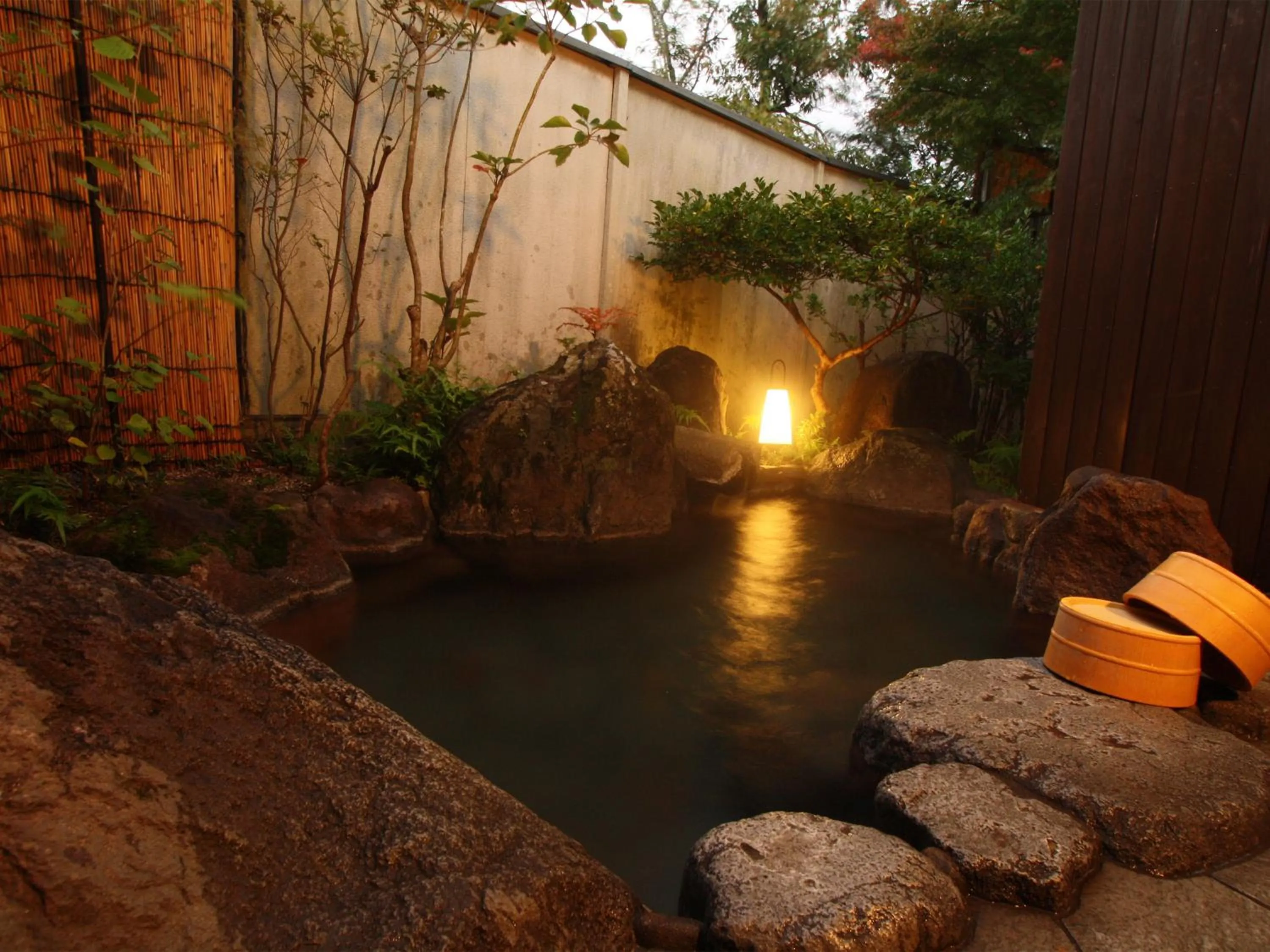 Open Air Bath in Yufuin Onsen Ryokan Hananomai