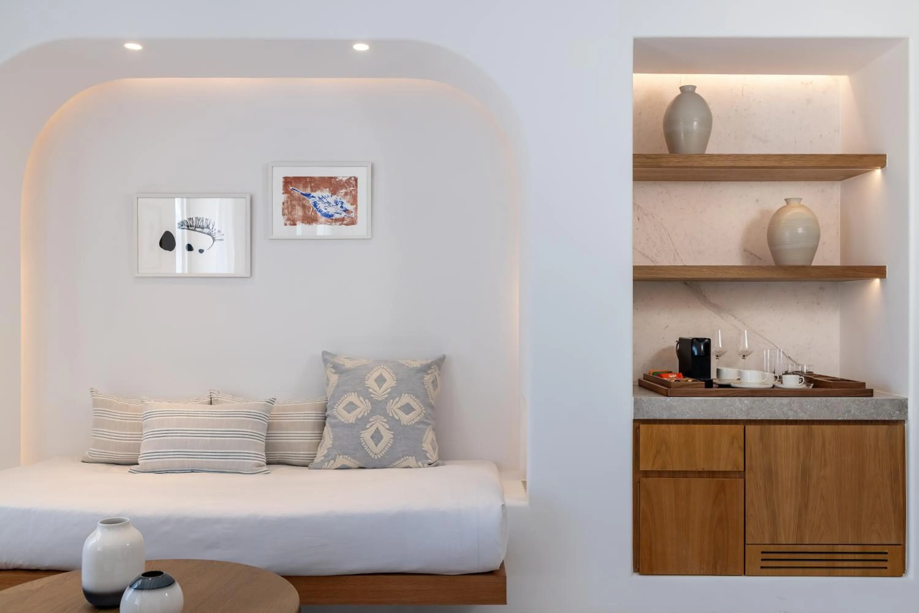 Seating area in Sandblu Santorini, LXR Hotels & Resorts