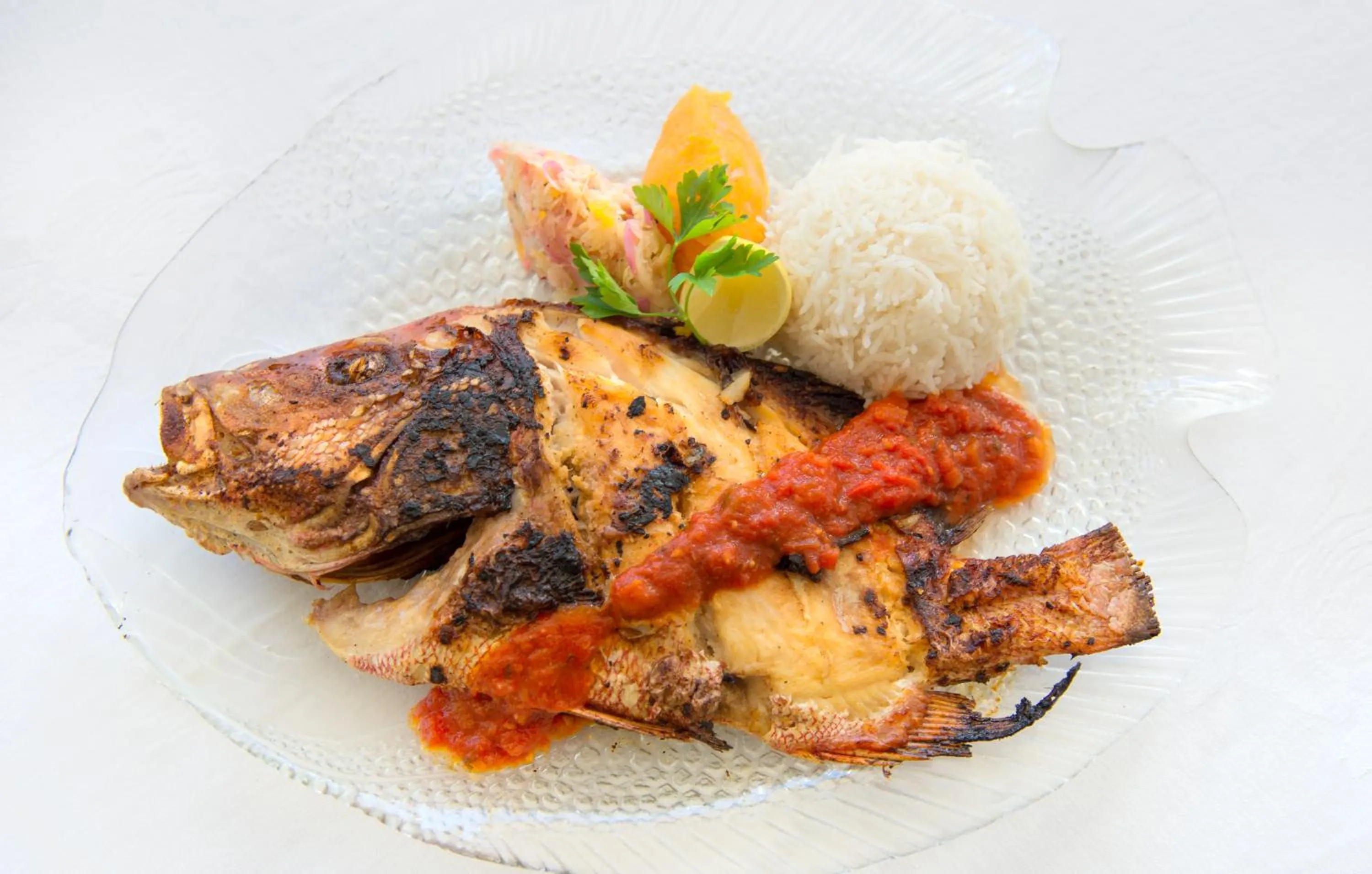 Food close-up in Auberge d'Anse Boileau & Restaurant Chez Plume