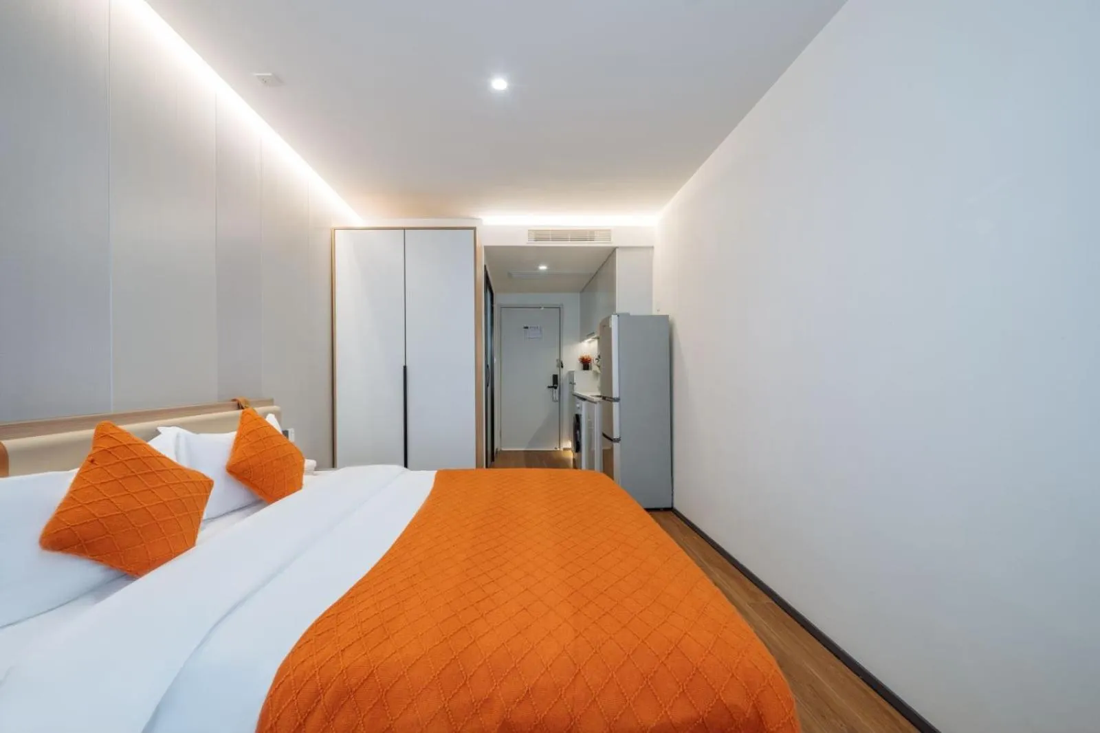 Bed in Ketangxuan Hotel -Shanghai Railway Station Baoshan Road Subway Station