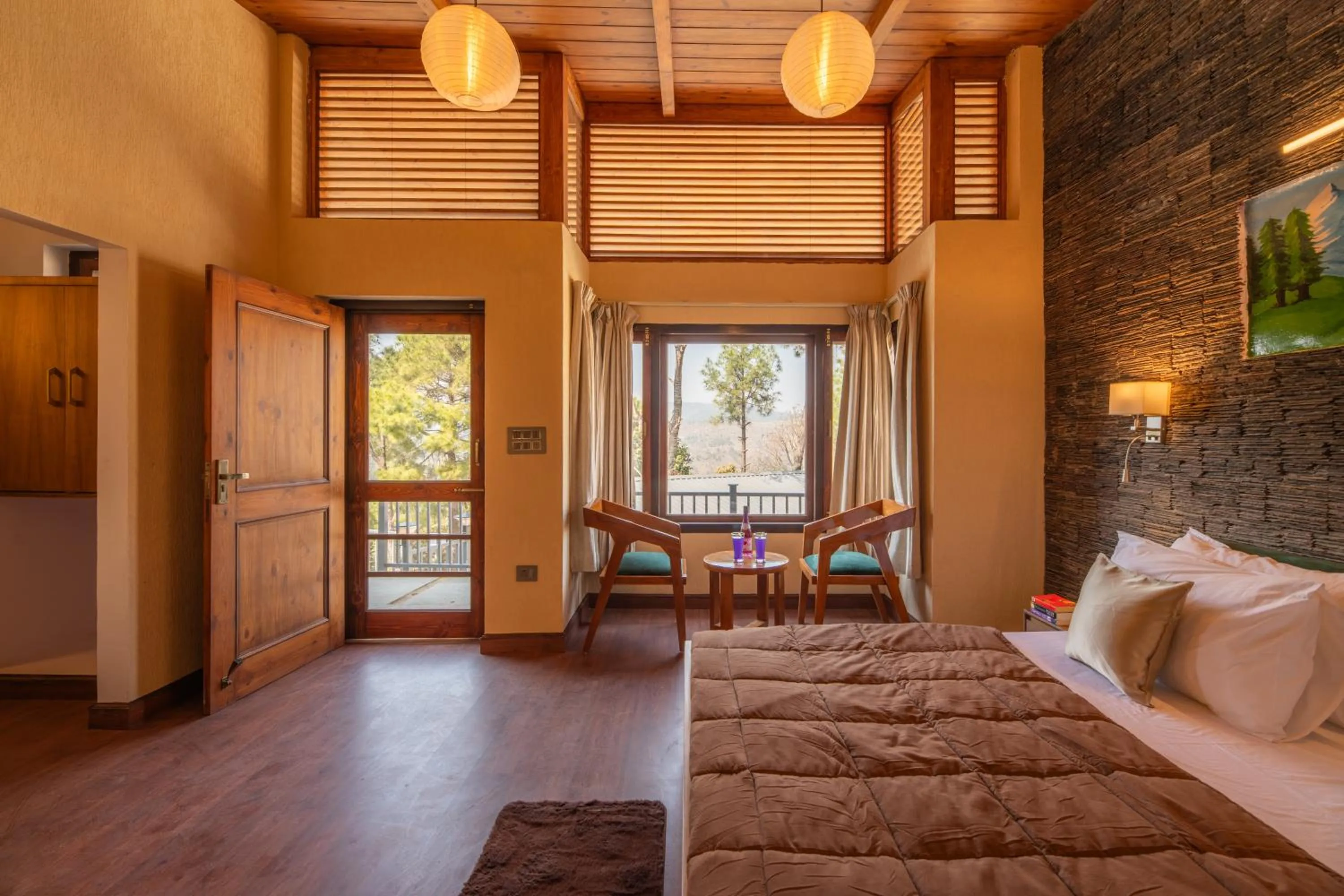 Bed in Rudraa resort and restaurant